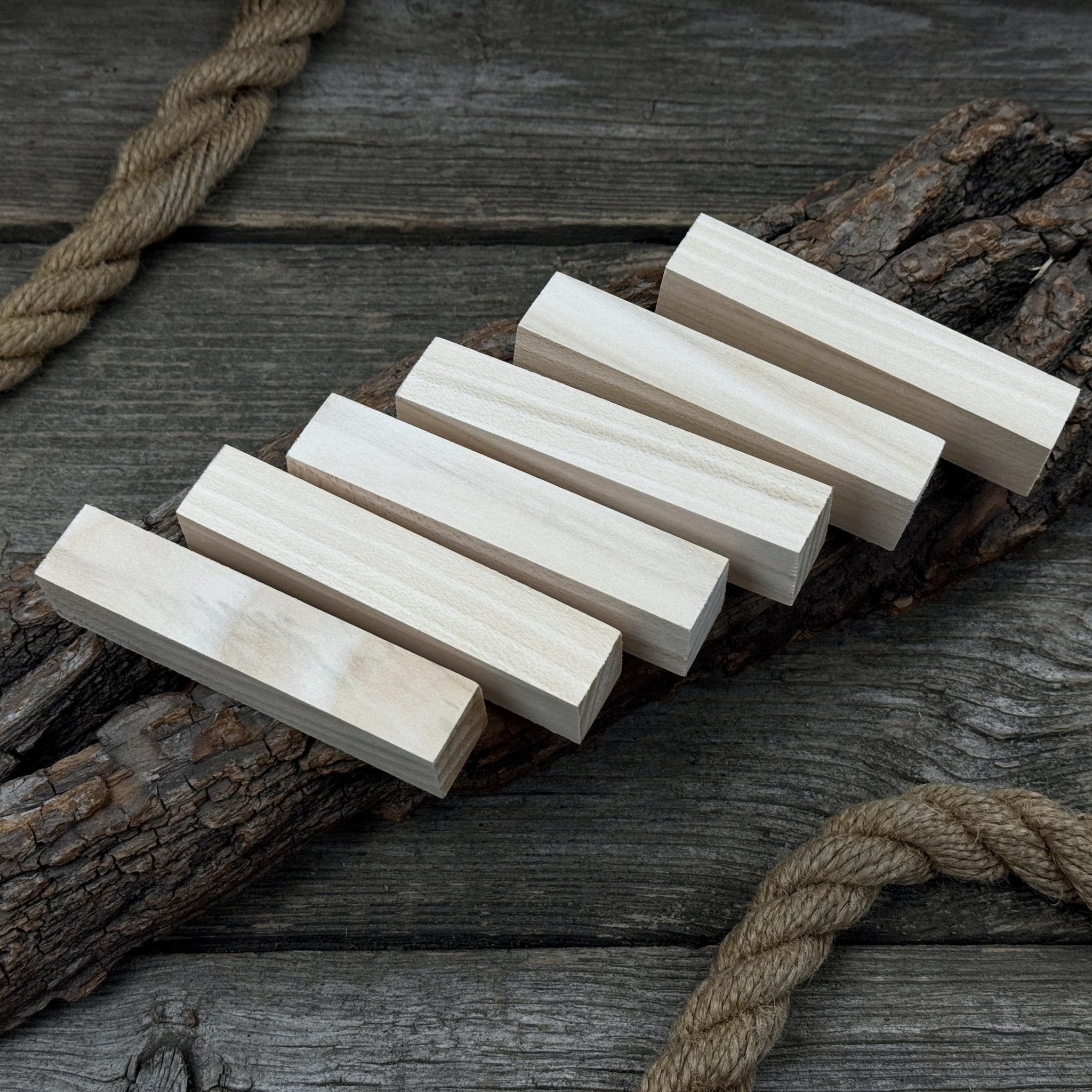 Set of 6 Linden Wood Carving Blanks, 10 x 2 x 2 cm (3.94 x 0.79 x 0.79 in) - 8