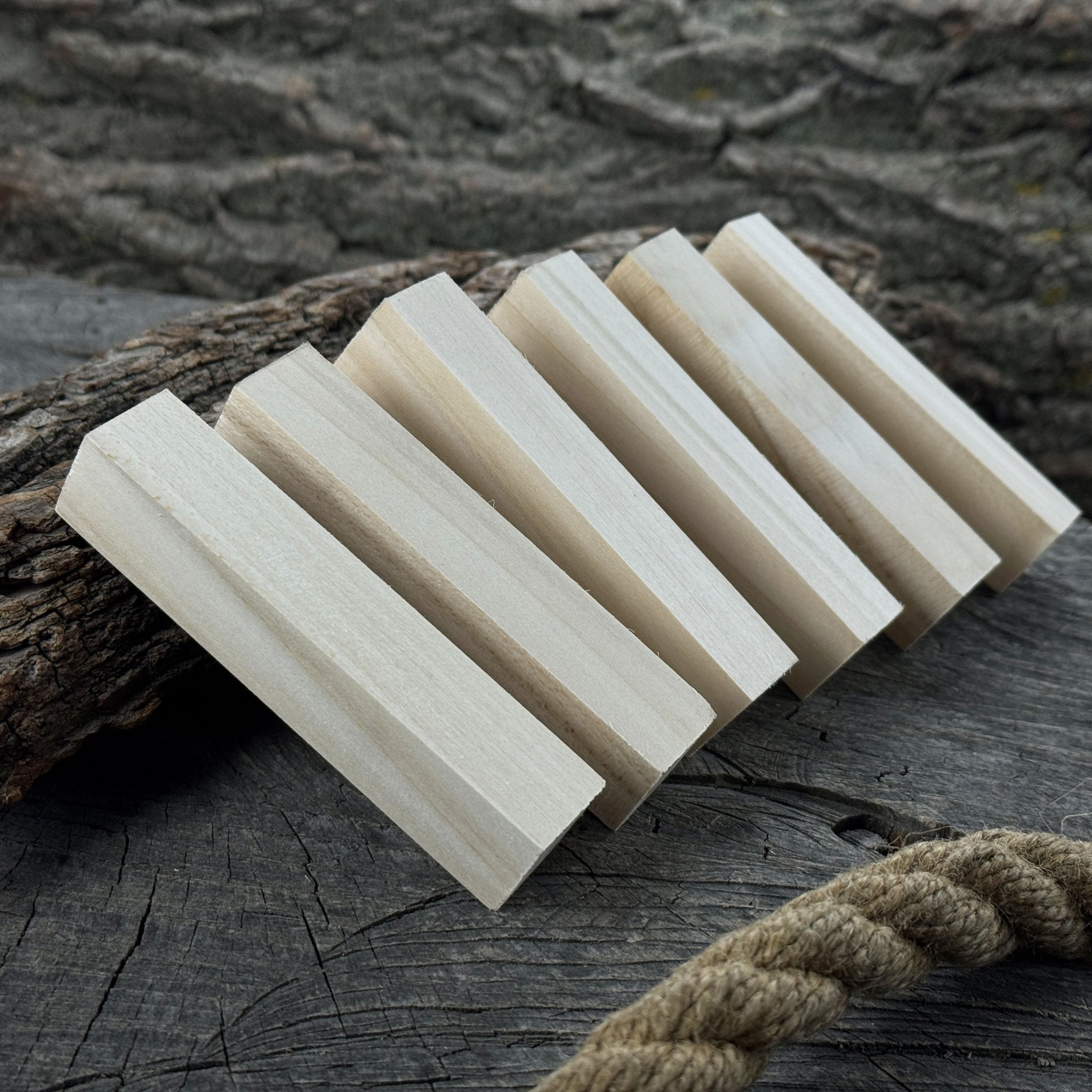 Set of 6 Linden Wood Carving Blanks, 10 x 2 x 2 cm (3.94 x 0.79 x 0.79 in) - 3