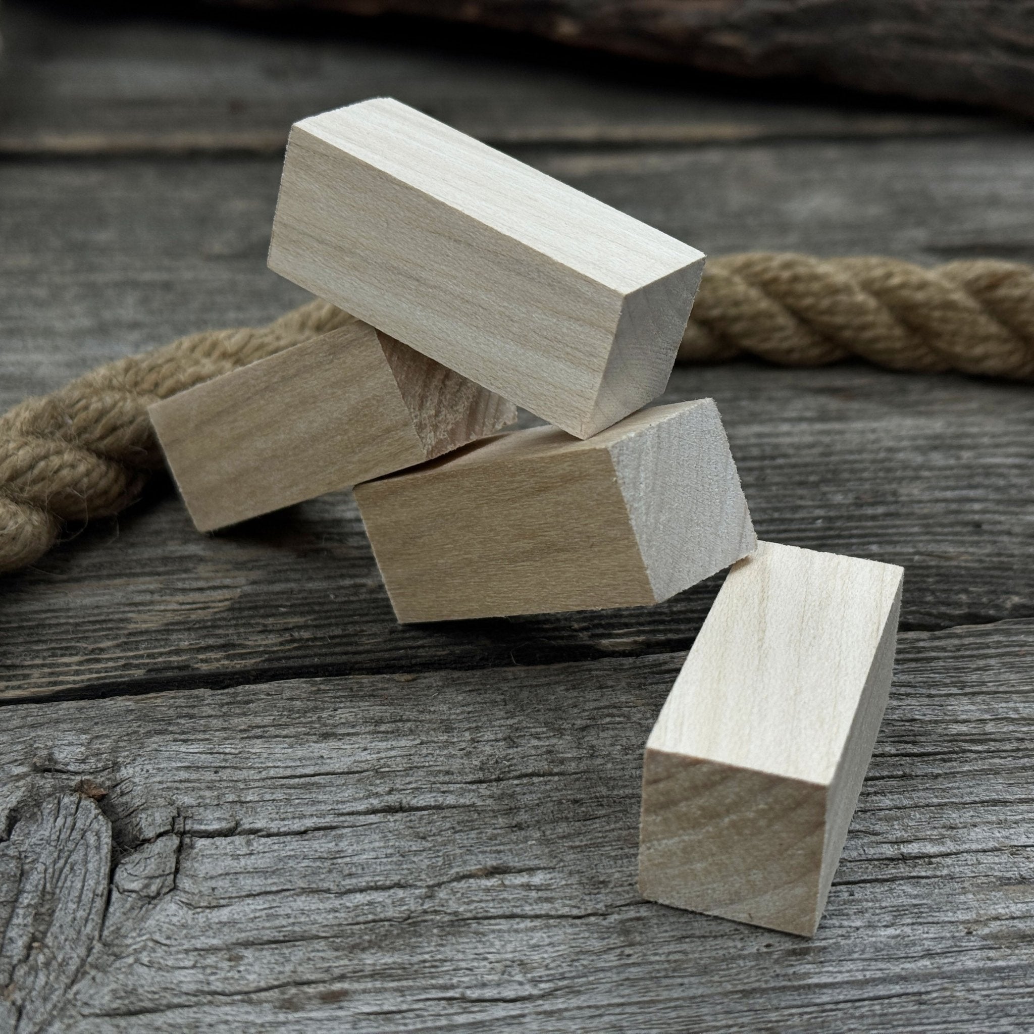 Set of 6 Linden Wood Carving Blanks, 5 × 2 × 2 cm (1.97 × 0.79 × 0.79 in) - 10