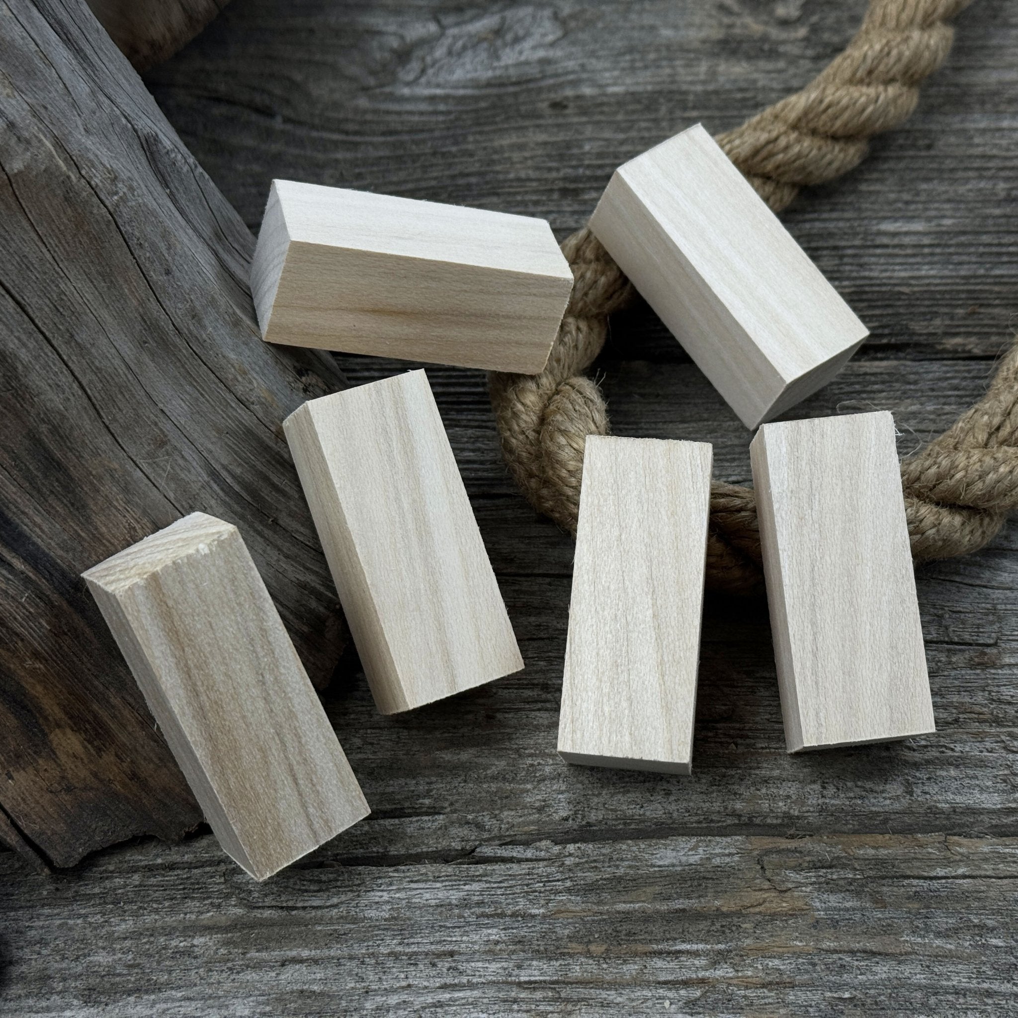Set of 6 Linden Wood Carving Blanks, 5 × 2 × 2 cm (1.97 × 0.79 × 0.79 in) - 5