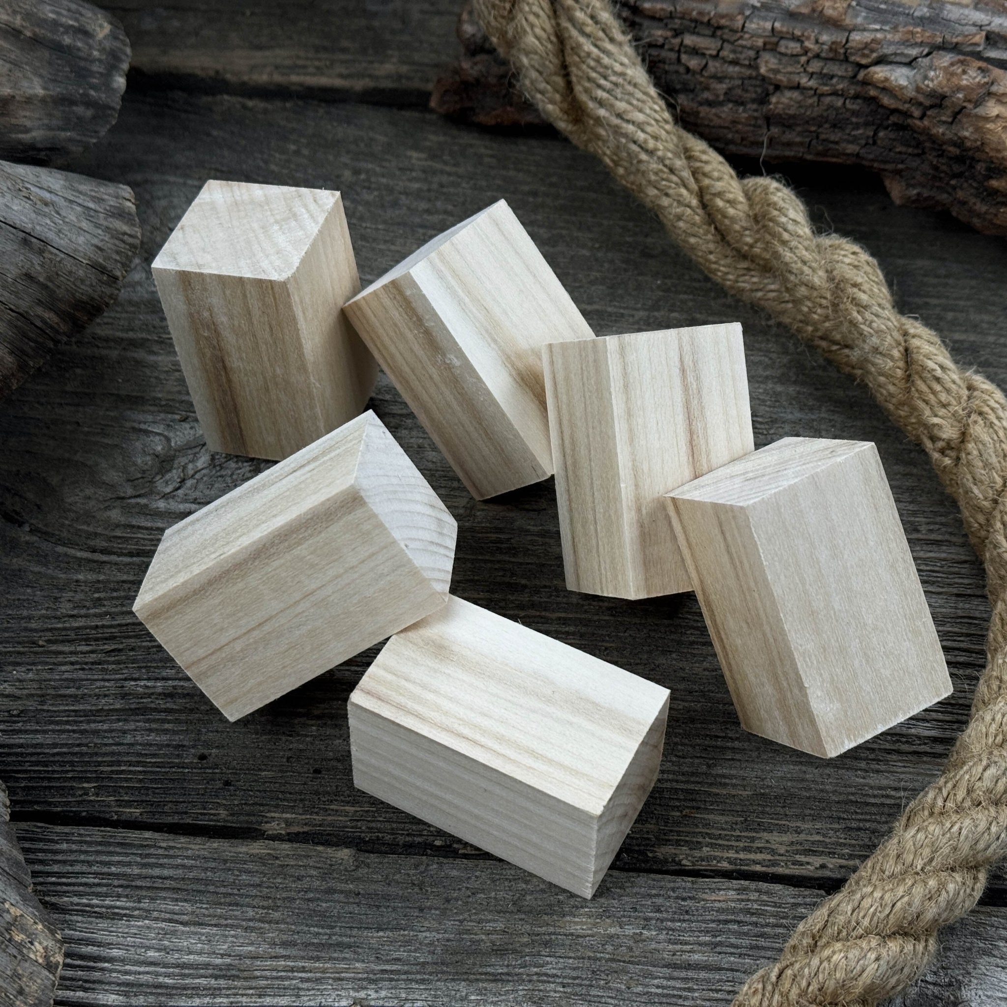 Set of 6 Linden Wood Carving Blanks, 5 × 3 × 3 cm (1.97 × 1.18 × 1.18 in) - 3