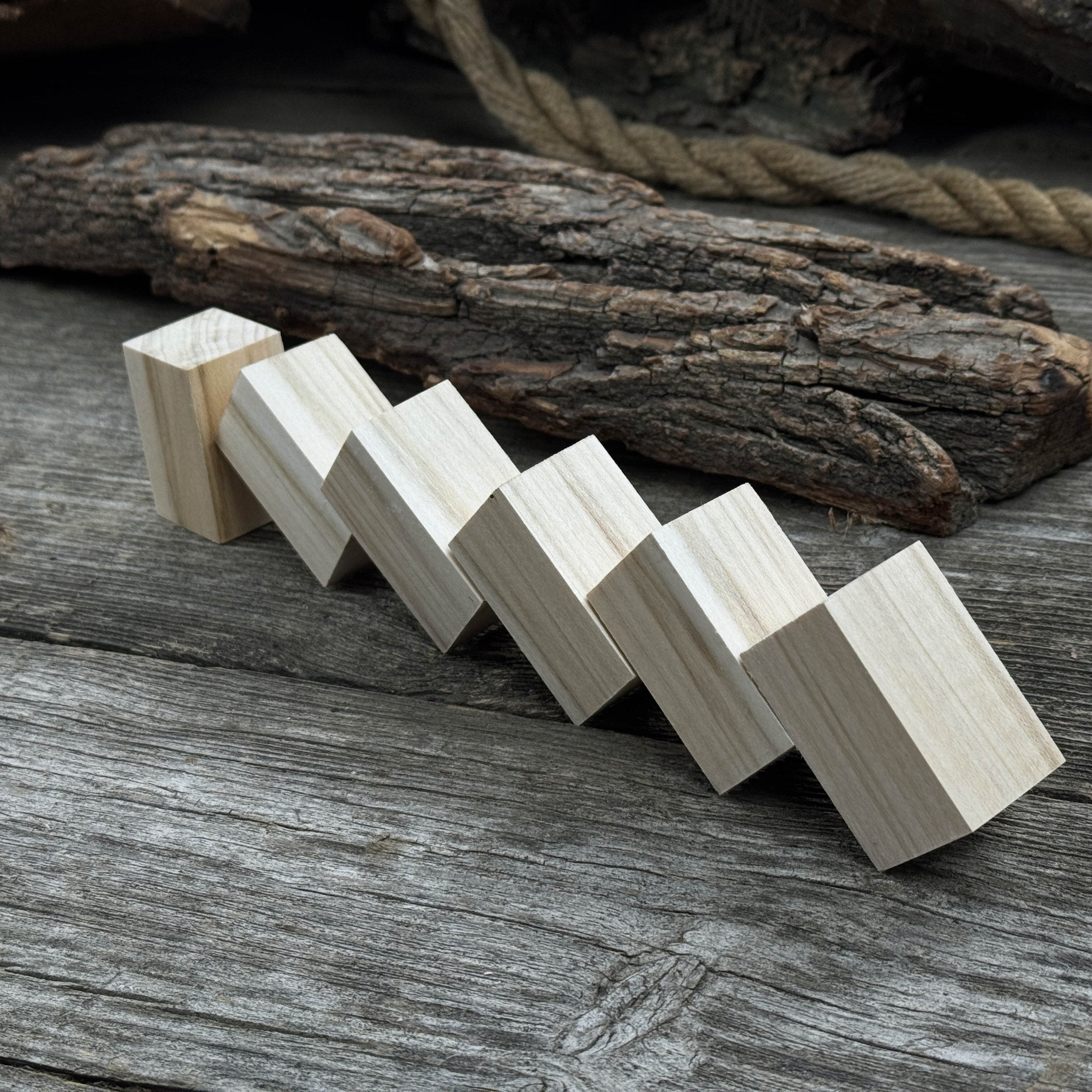 Set of 6 Linden Wood Carving Blanks, 5 × 3 × 3 cm (1.97 × 1.18 × 1.18 in) - 6