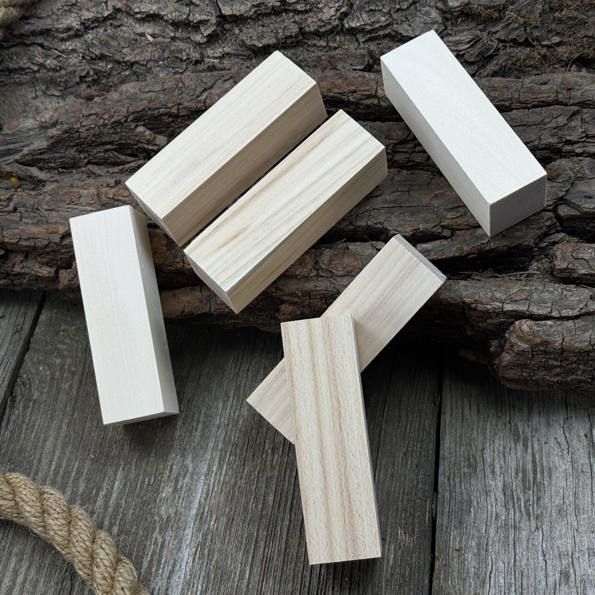 Set of 6 Medium Rectangular Linden Wood Carving Blanks - 3