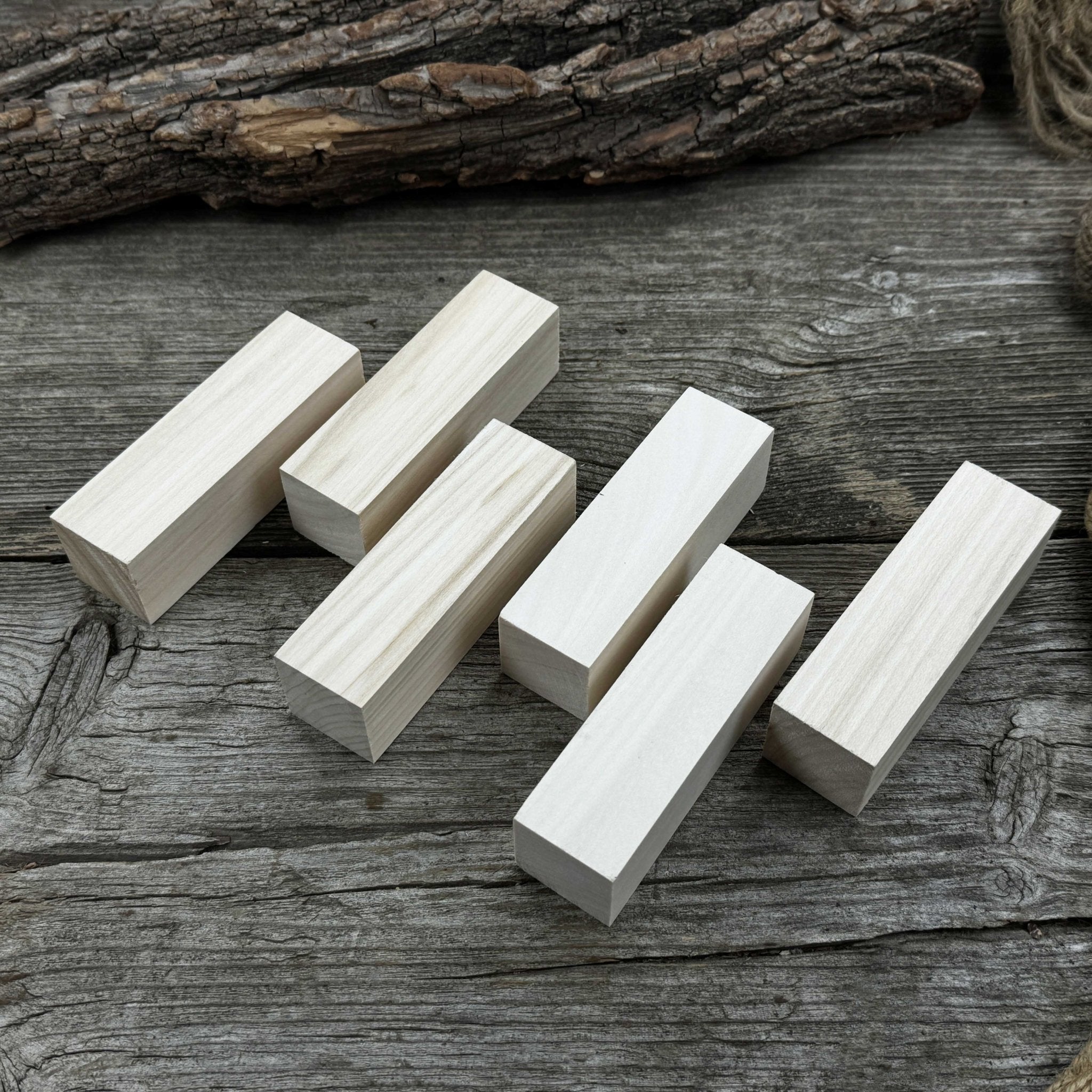 Set of 6 Medium Rectangular Linden Wood Carving Blanks - 9