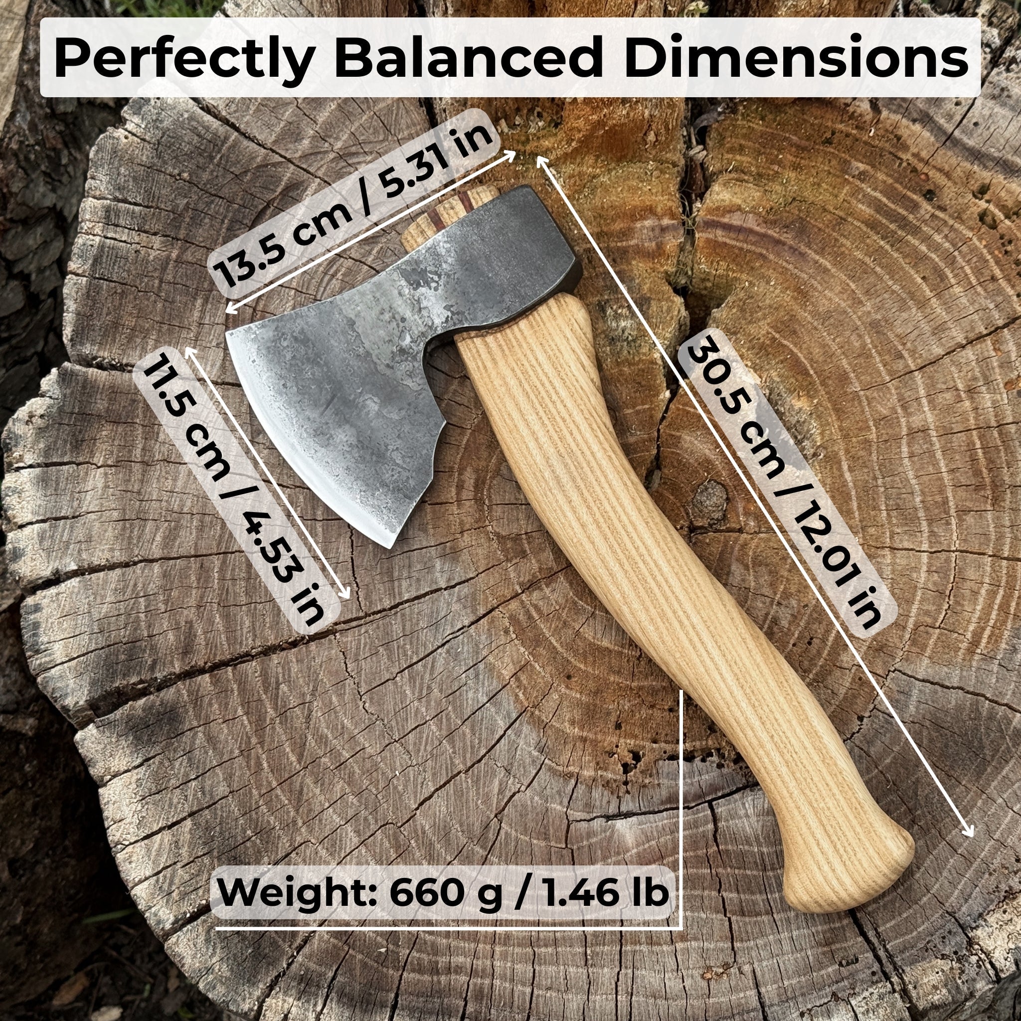 Small Carving Axe, 0.66 kg (1.46 lb) with Wooden Gift Box - 2