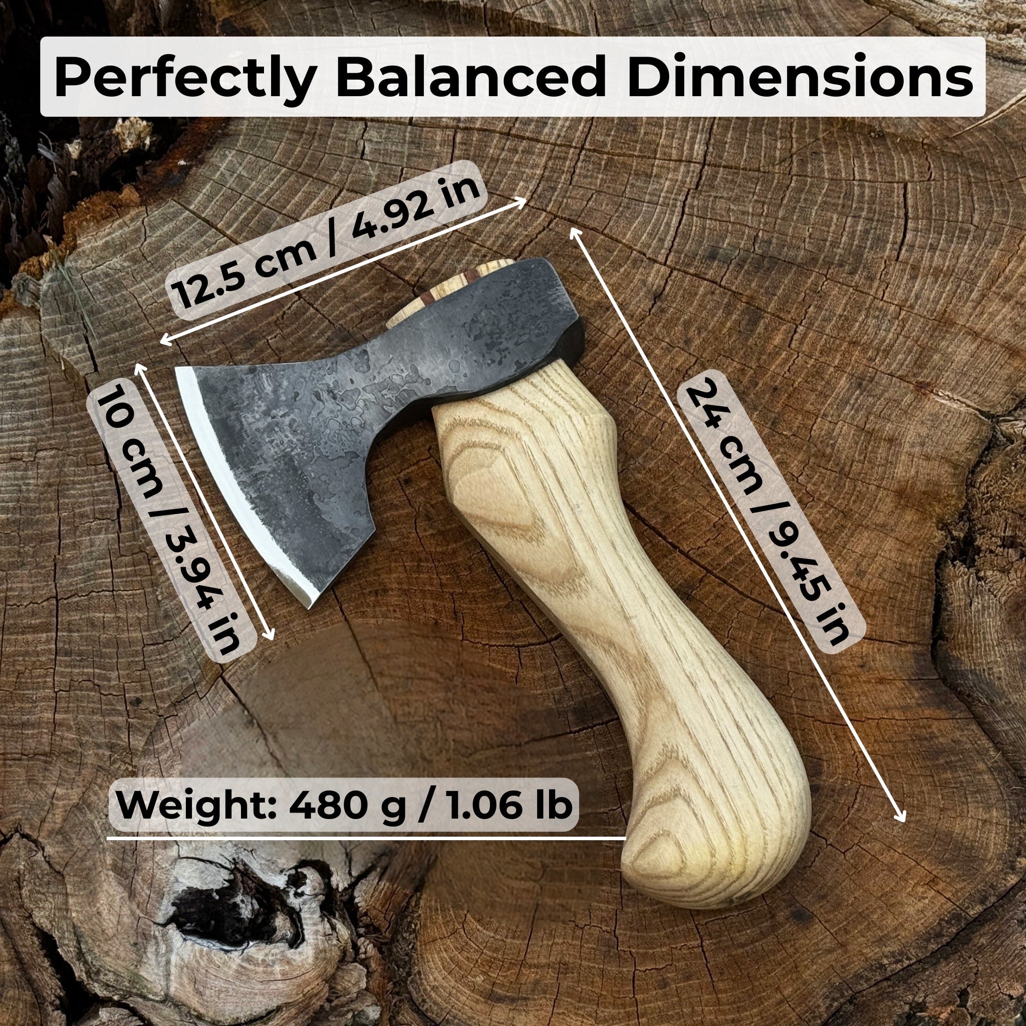 Small Carving Axe with Belt Loop, 0.47 kg (1 lb) - 2