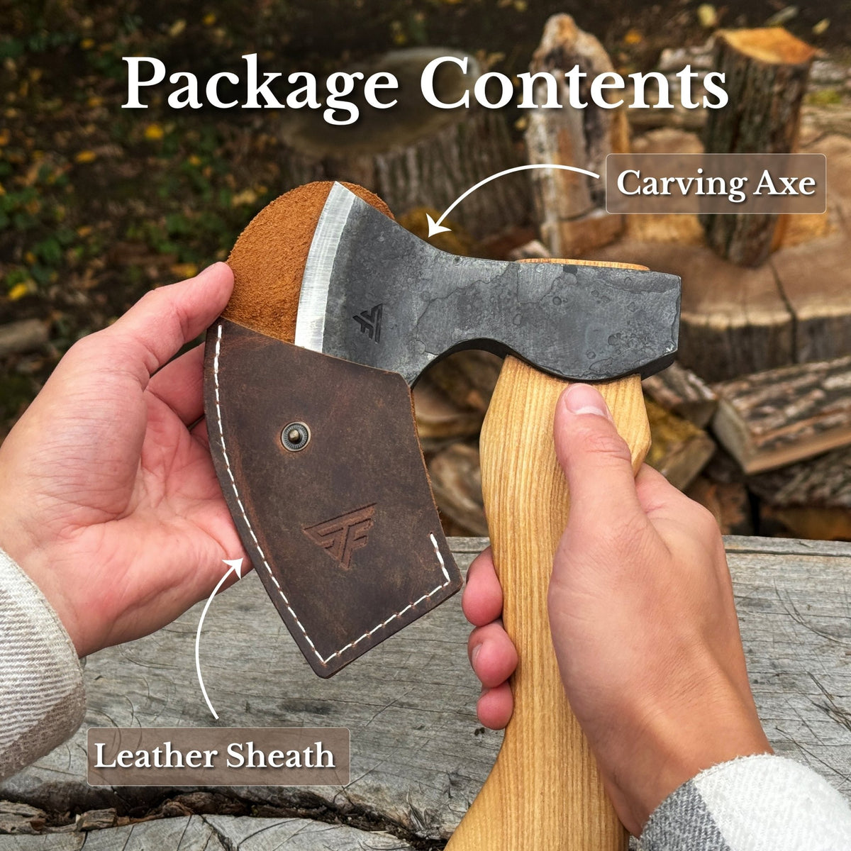 Small Carving Axe with Belt Loop, 0.47 kg (1 lb) - 9
