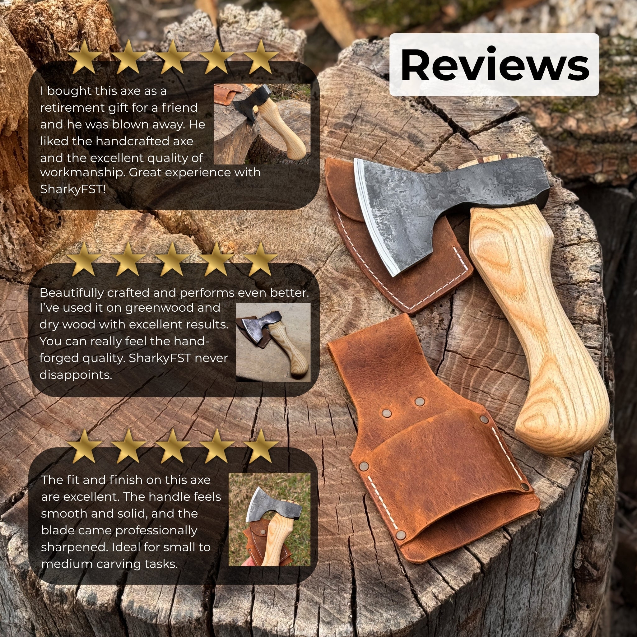 Small Carving Axe with Belt Loop, 0.47 kg (1 lb) - 10
