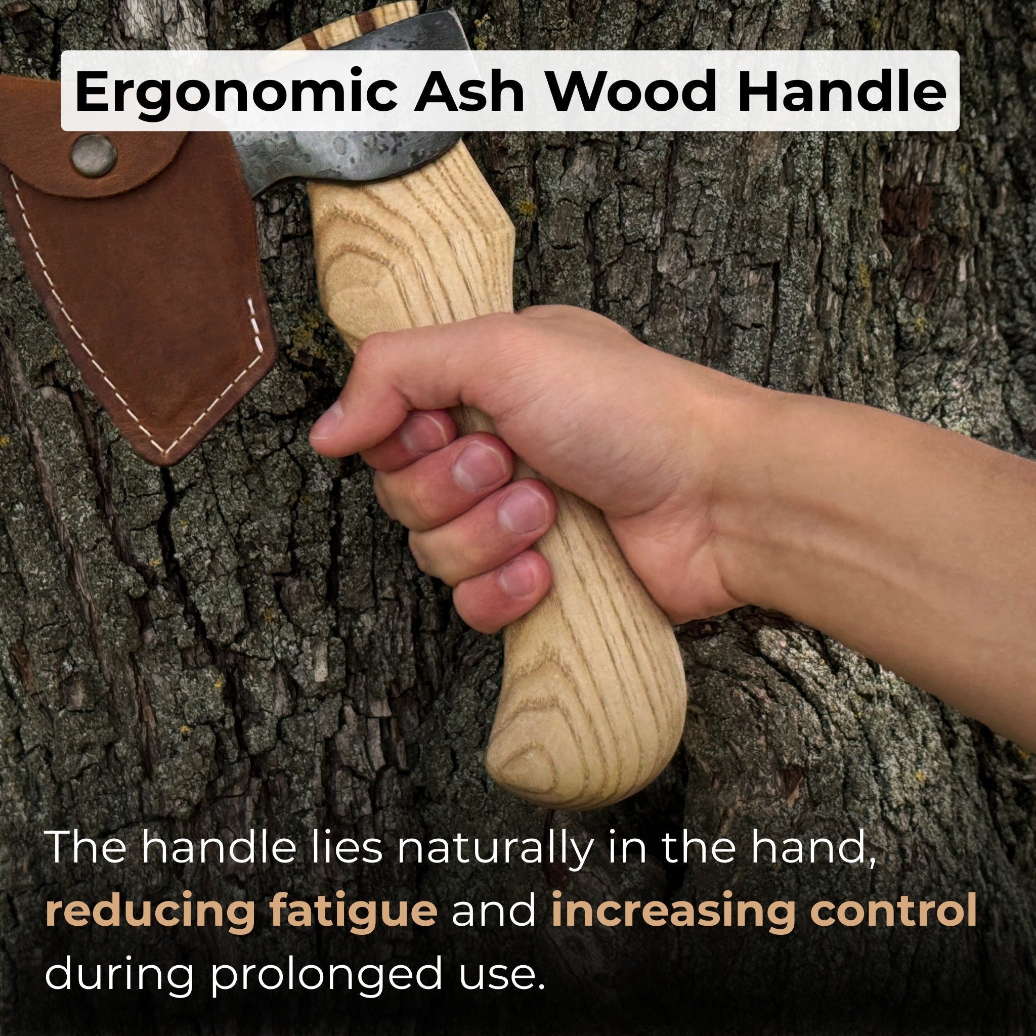 Small Carving Axe with Leather Sheath, 0.47 kg (1 lb) - 4