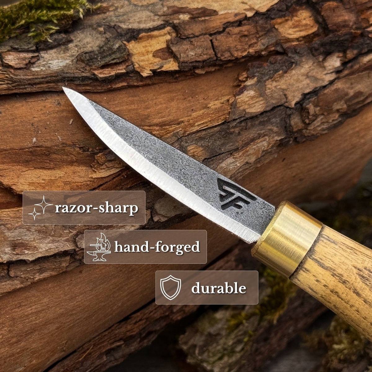 Small Hand Forged Whittling Knife, 4.5 cm / 1.77 in - 2