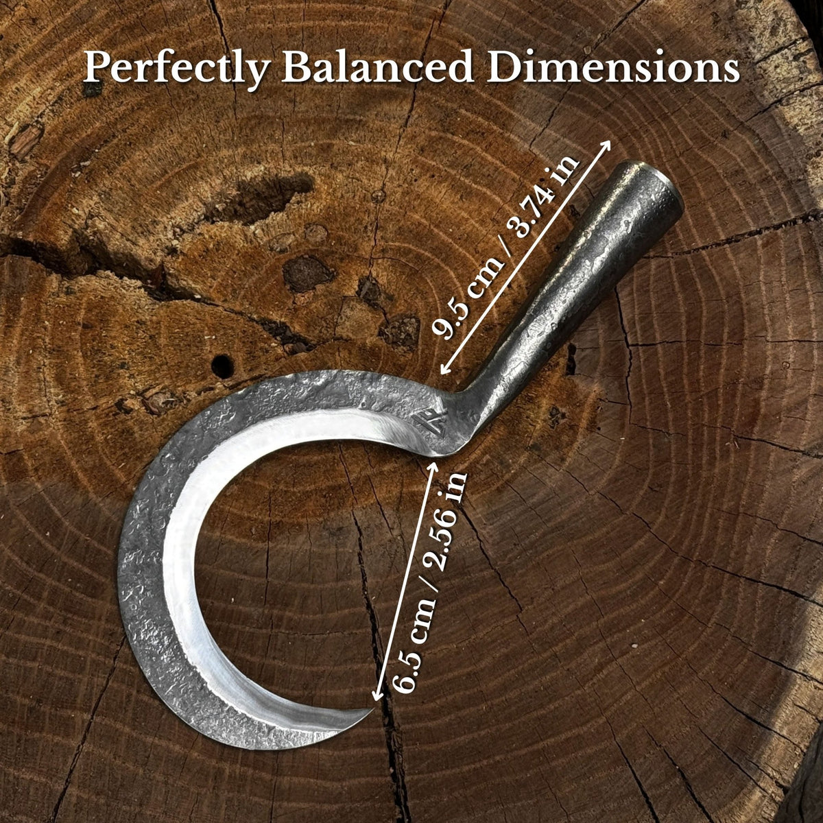Small Sickle with Forged Handle, 9 cm / 3.54 in - 3