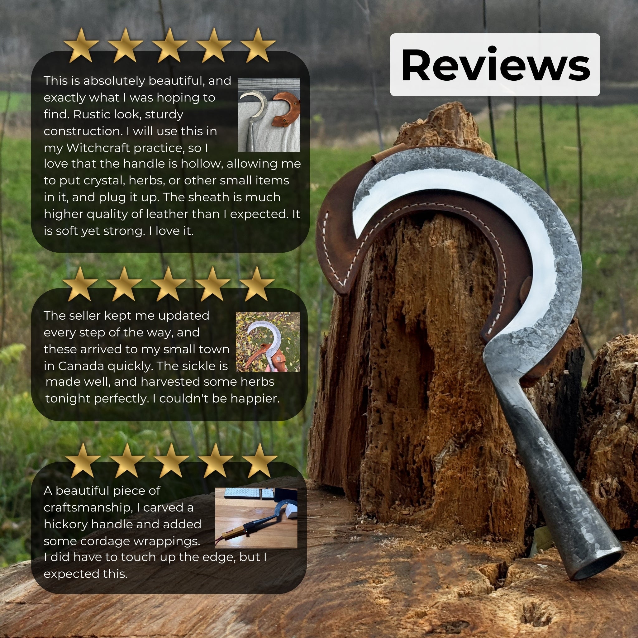 Small Sickle with Forged Handle, 9 cm (3.54 inches) - 9