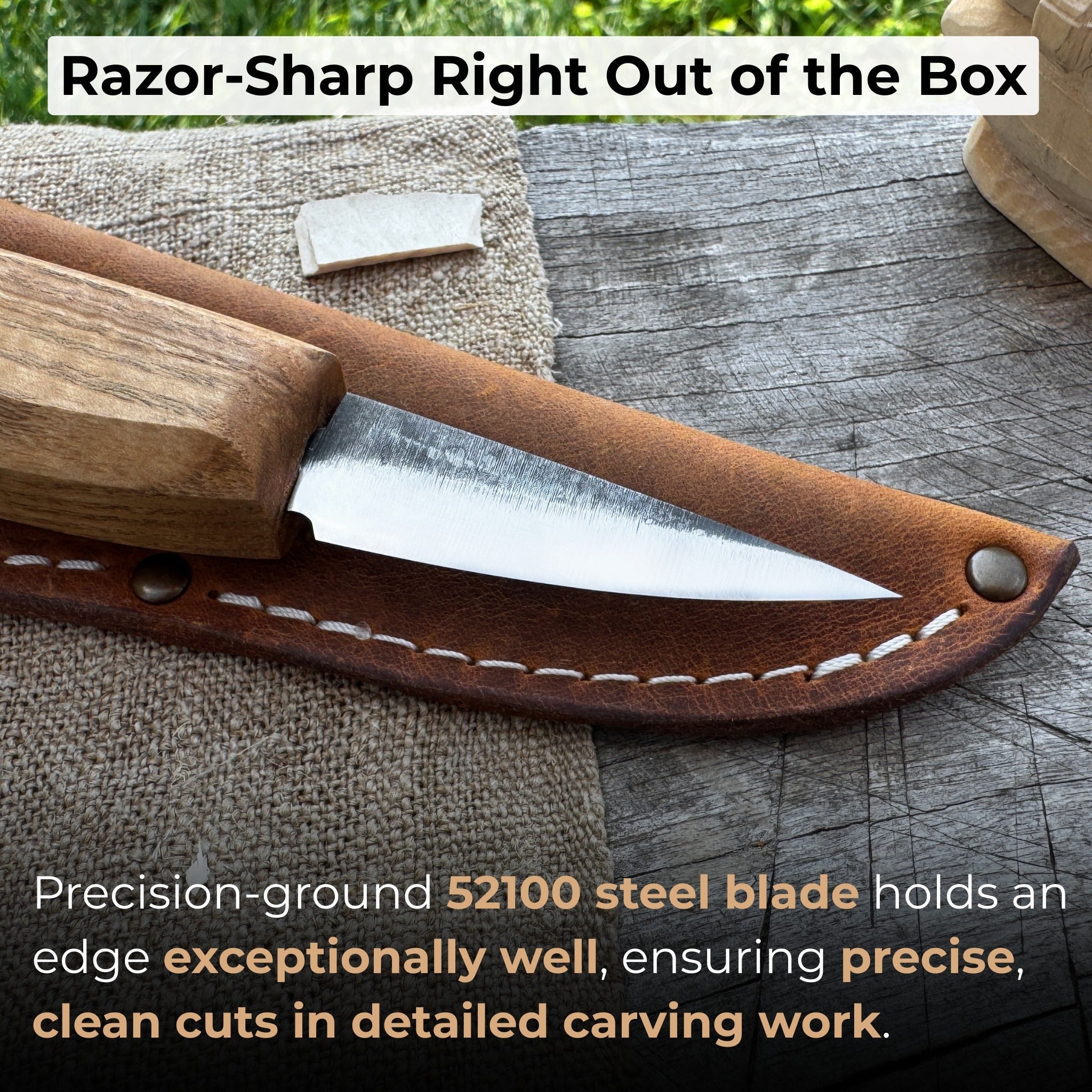 Small Sloyd Carving Knife, 5.5 cm (2.16 inches) - 2