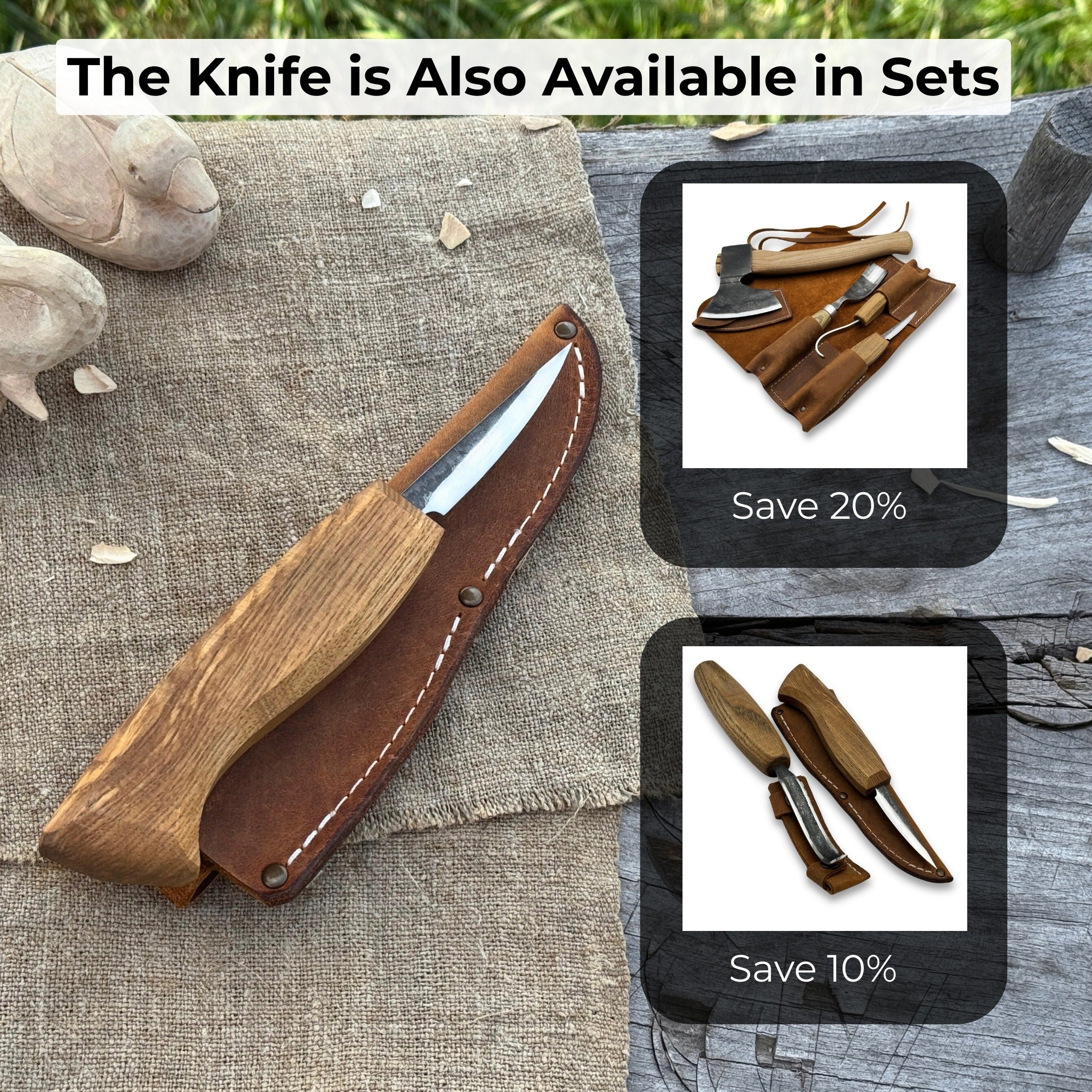 Small Sloyd Carving Knife, Blade 6.5 cm (2.56 inches) - 10