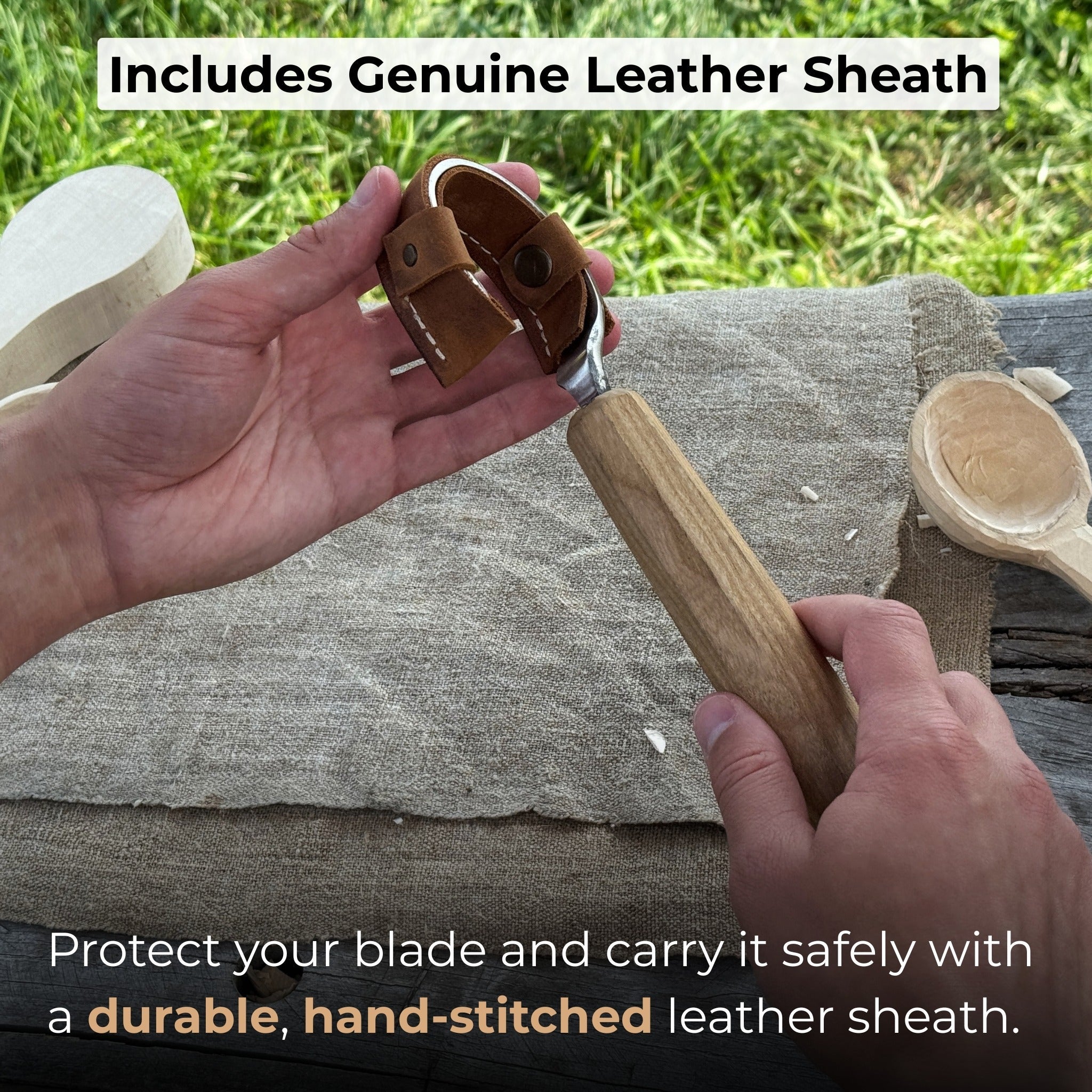 Small Spoon Carving Hook Knife with Octagonal Handle, 6 cm (2.36 inches) - 4