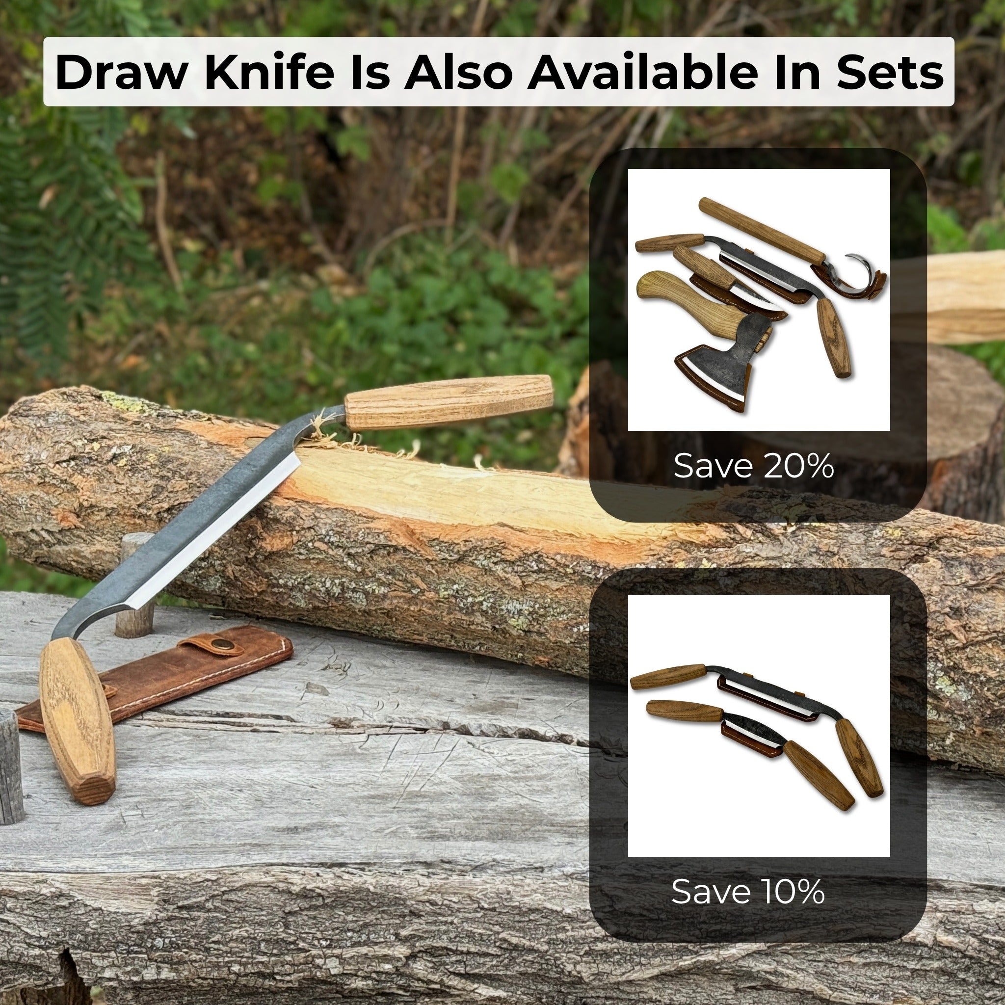 Small Straight Drawknife, 14.5 cm (5.7 inches) Cutting Edge - 10