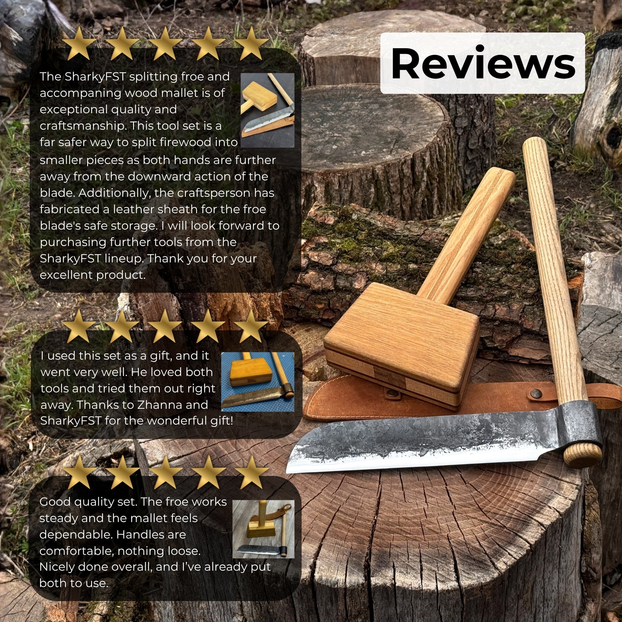 Splitting Froe with Wooden Mallet - 9