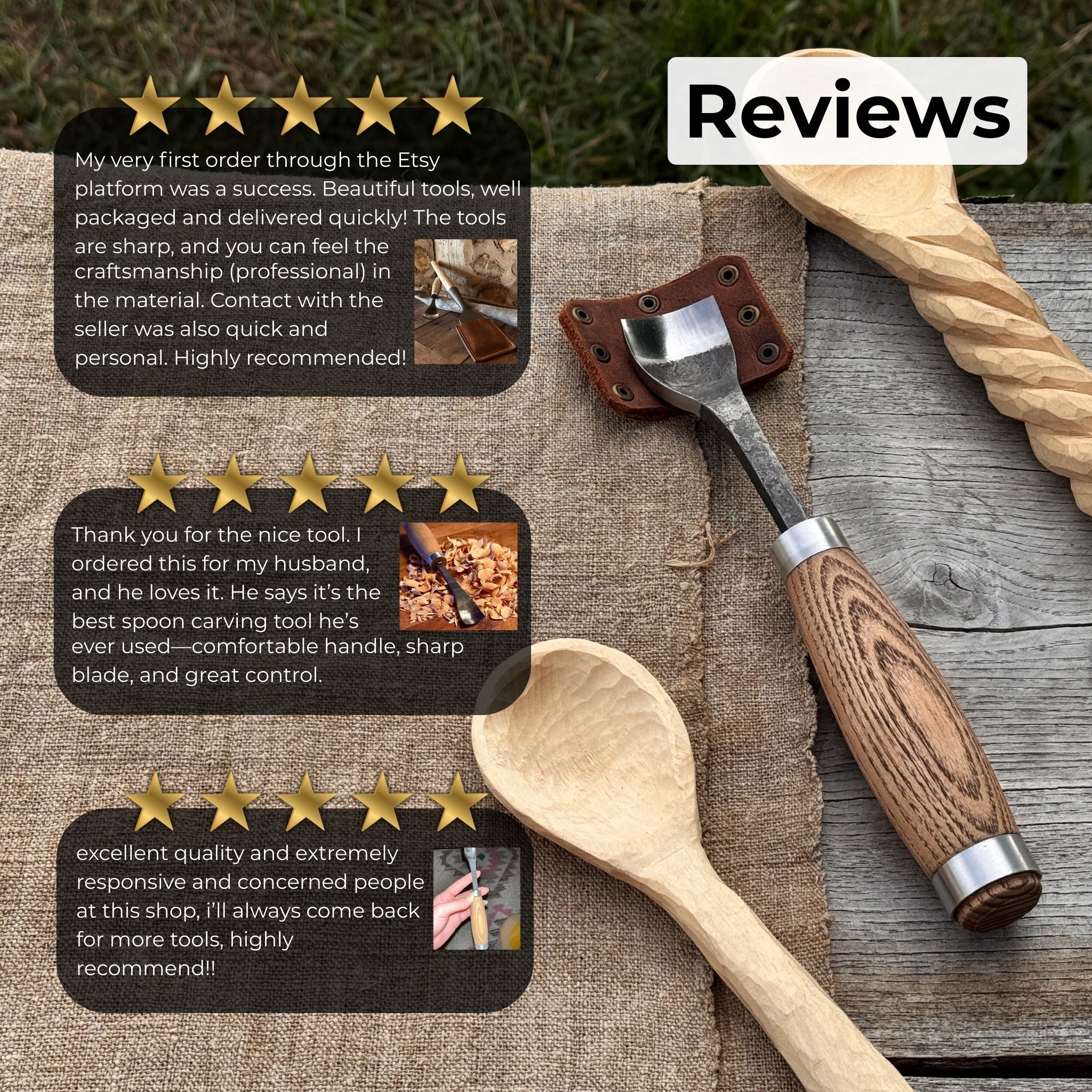 Spoon Bent Gouge, 20 - 45 mm (0.8 - 1.8 inches) - 10