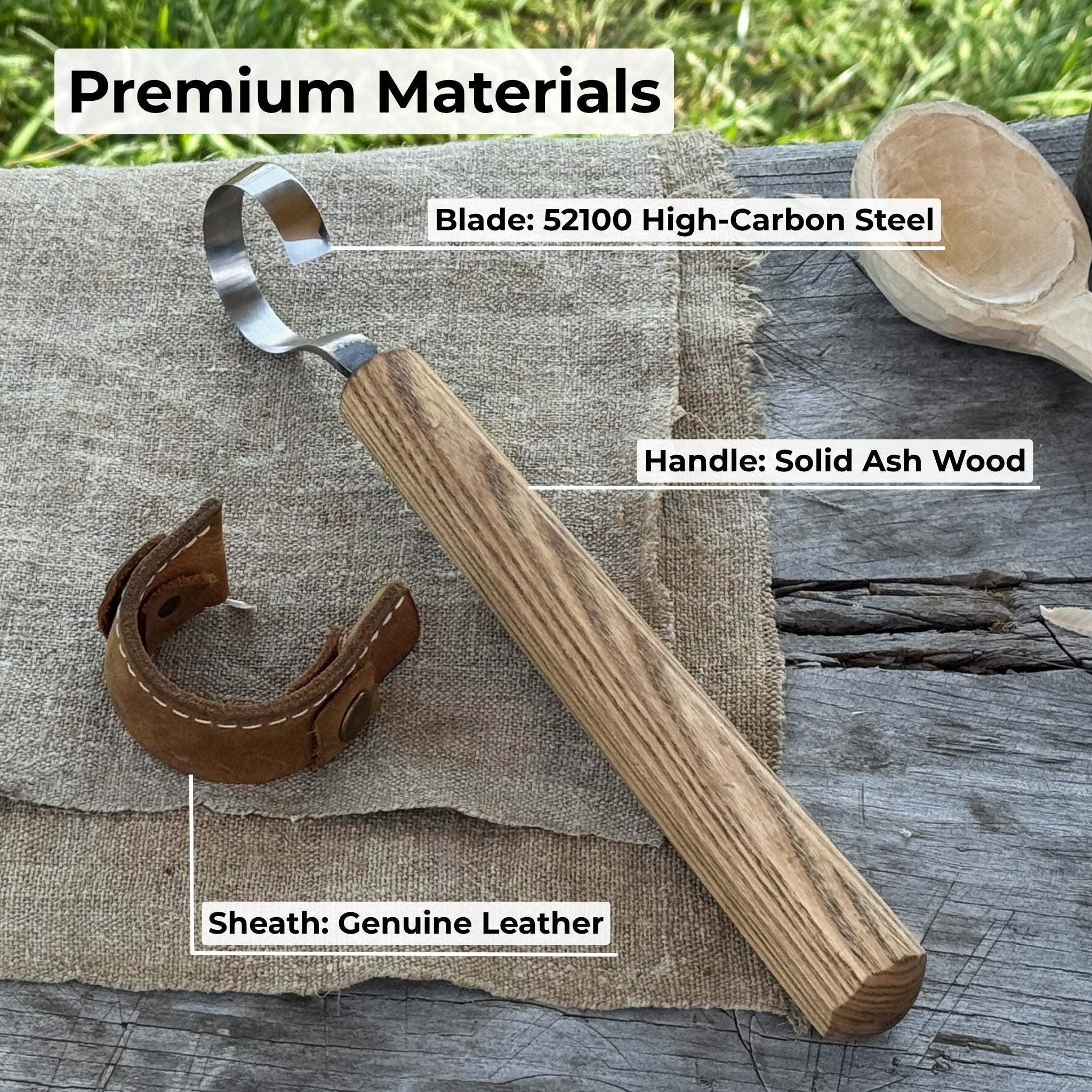 Spoon Carving Hook Knife, ⌀ 4.5 cm (1.77 inches) - 6