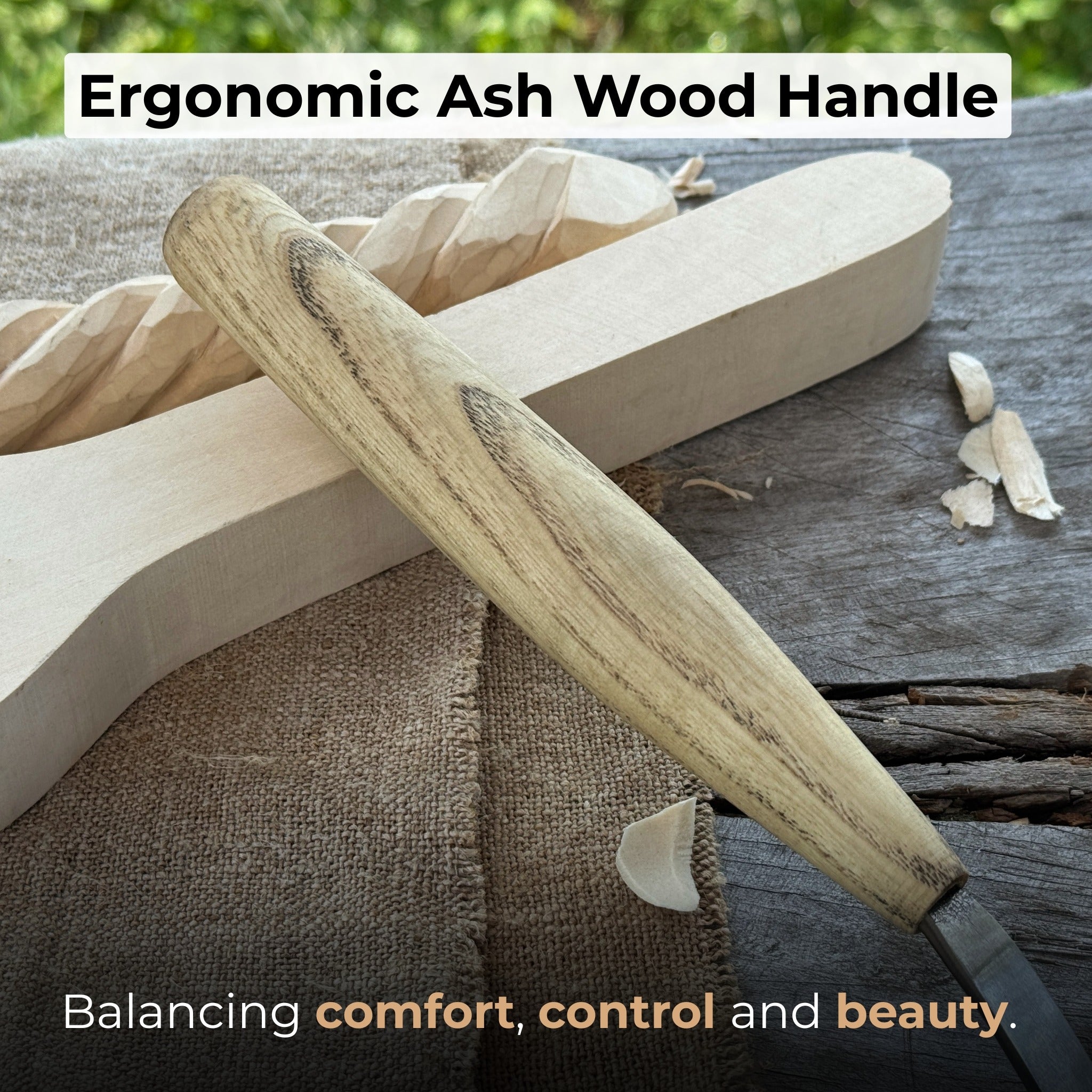 Spoon Carving Hook Knife, ⌀6 cm (2.36 inches) with Leather Case - 3