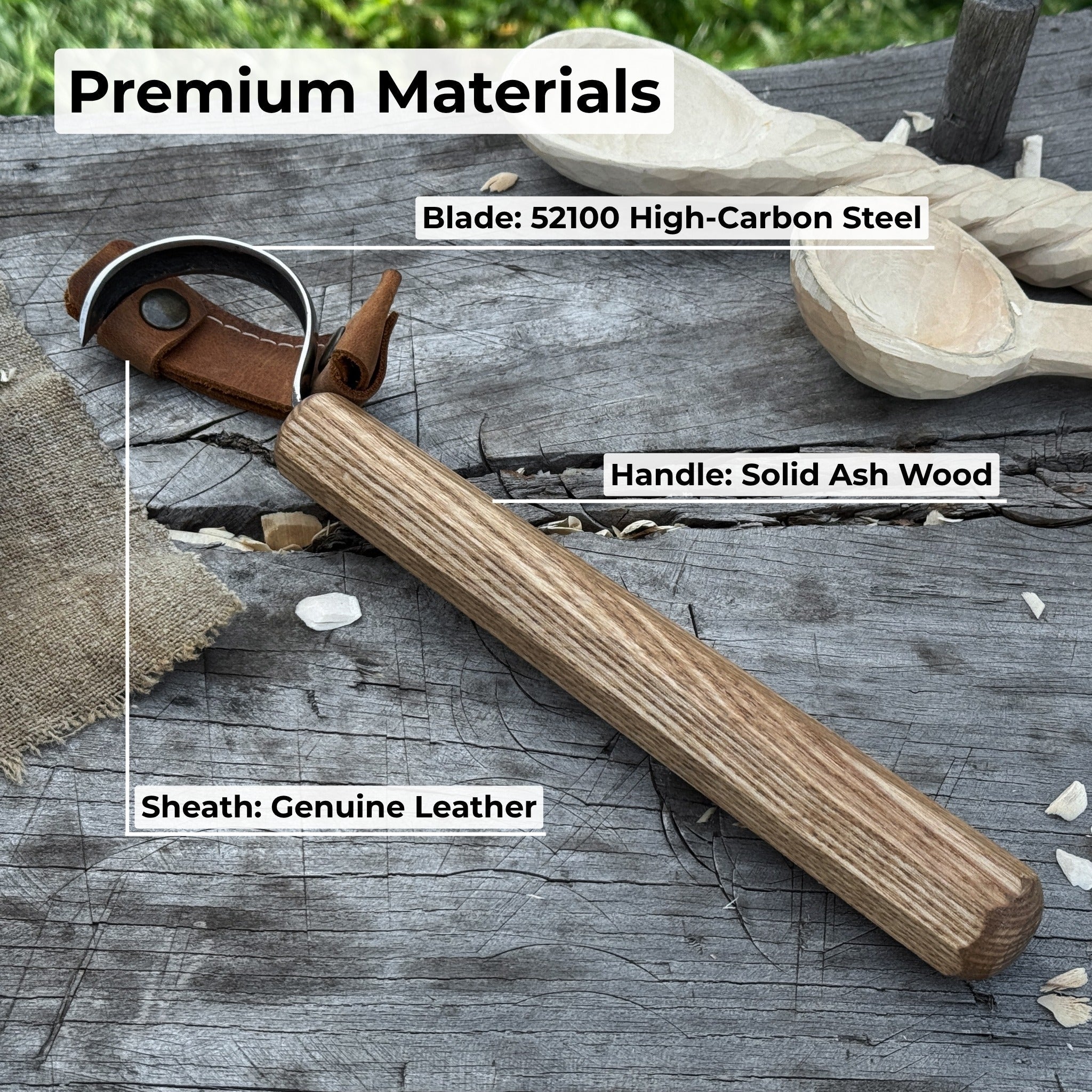 Spoon Carving Hook Knife – Large Radius Curve 5.5 cm (2.17 inches) - 6
