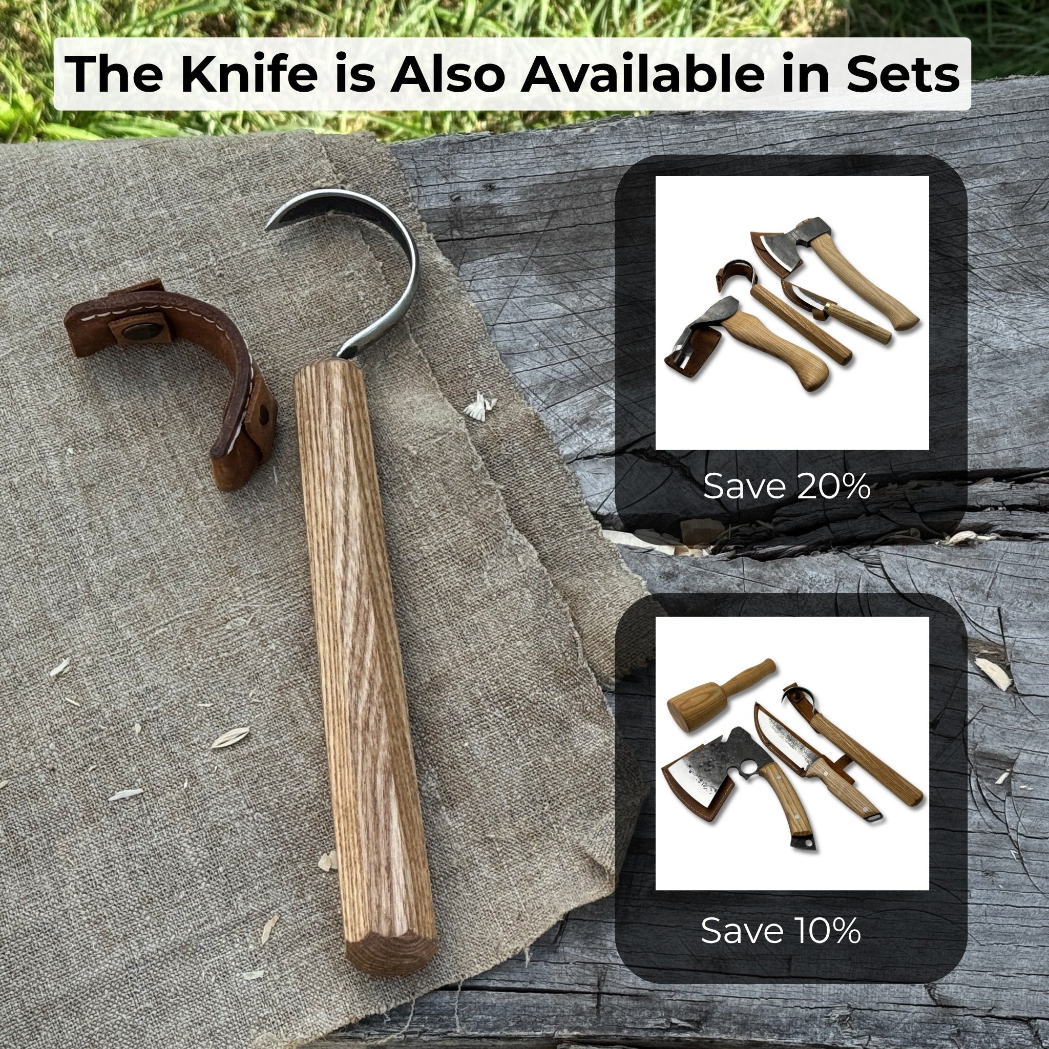 Spoon Carving Hook Knife – Large Radius Curve 5.5 cm (2.17 inches) - 10