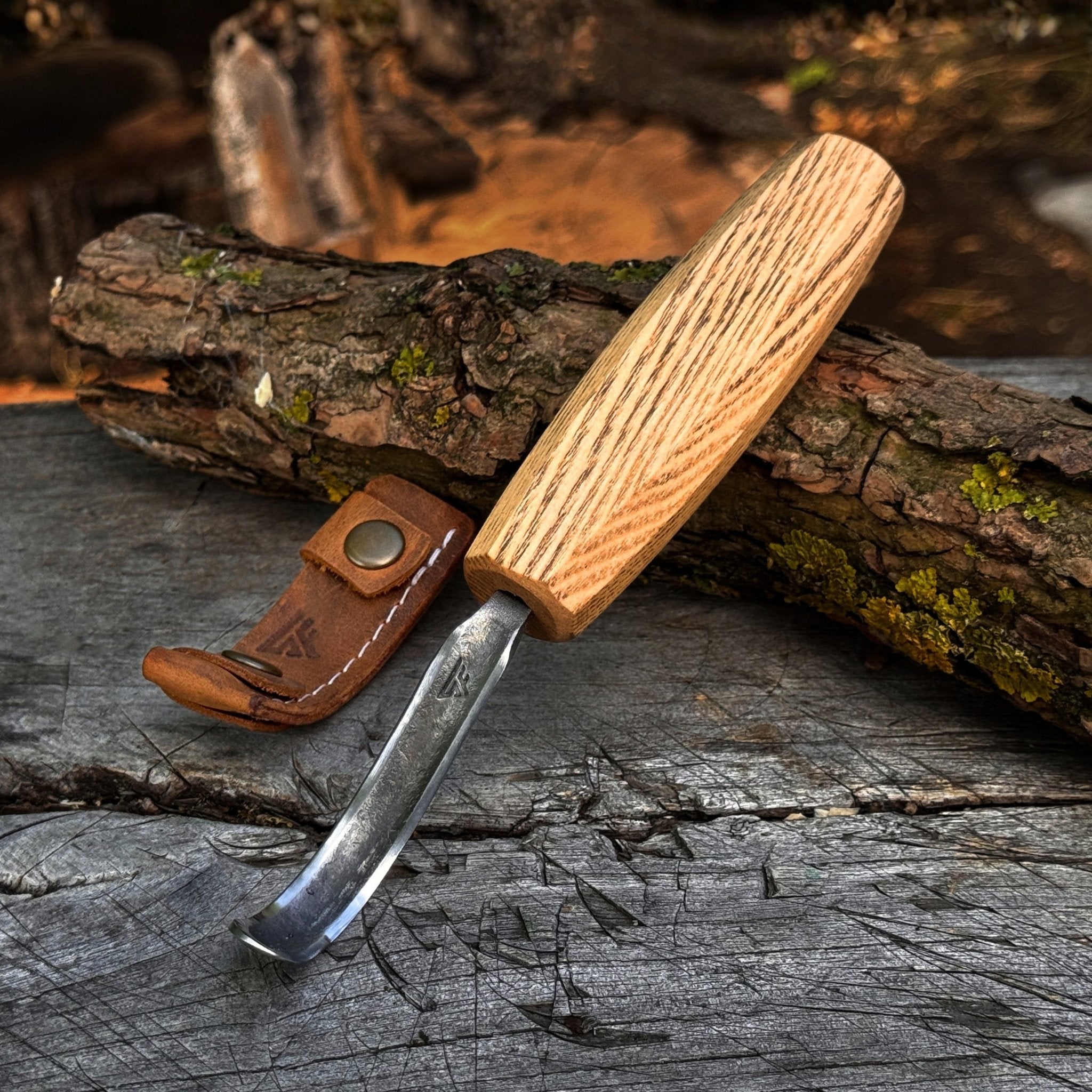 Spoon Carving Hook Knife – Long Curved Blade 7 cm (2.7 inches) - 1
