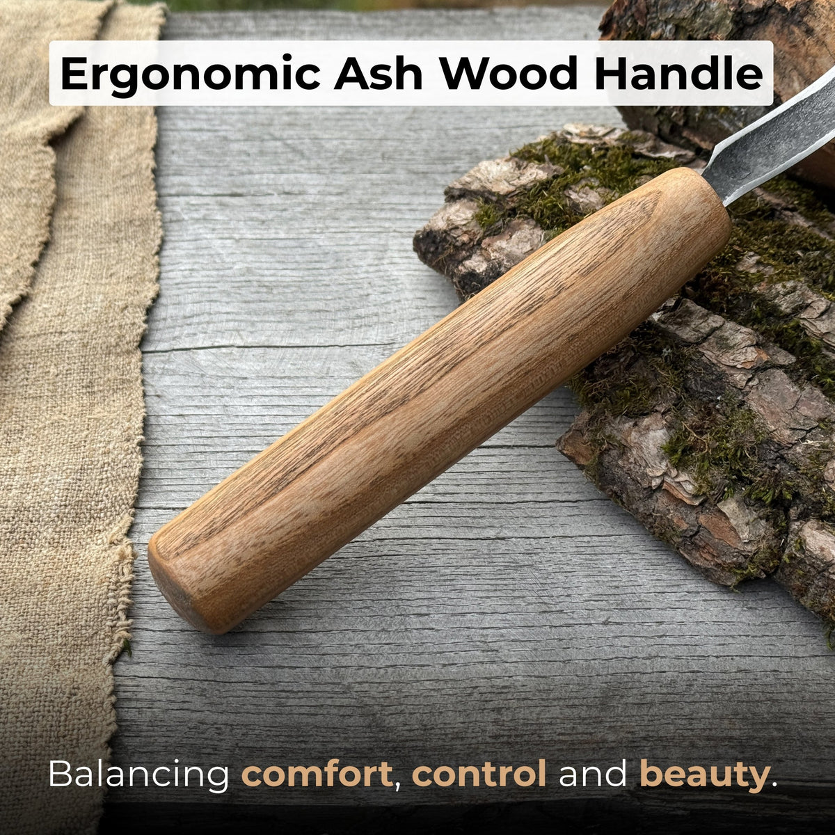 Spoon Carving Hook Knife with Leather Sheath, ⌀5 cm (1.97 inches) - 4
