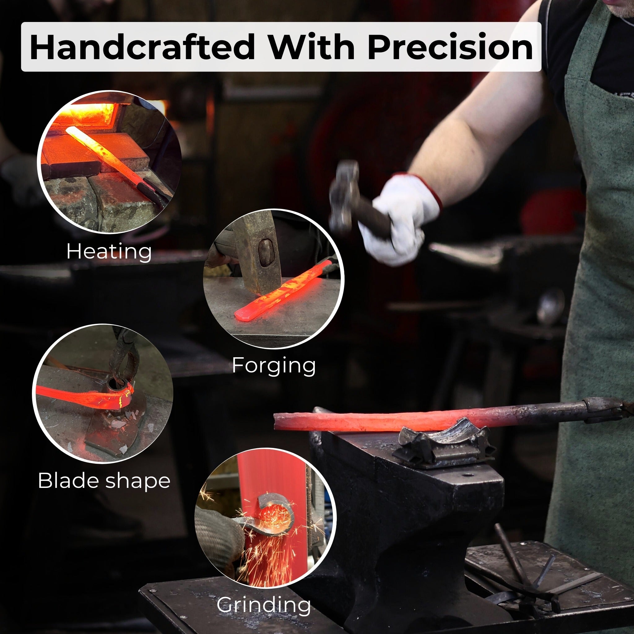 Spoon Carving Hook Knife with Leather Sheath, Blade 3.5 cm (1.38 inches) - 8