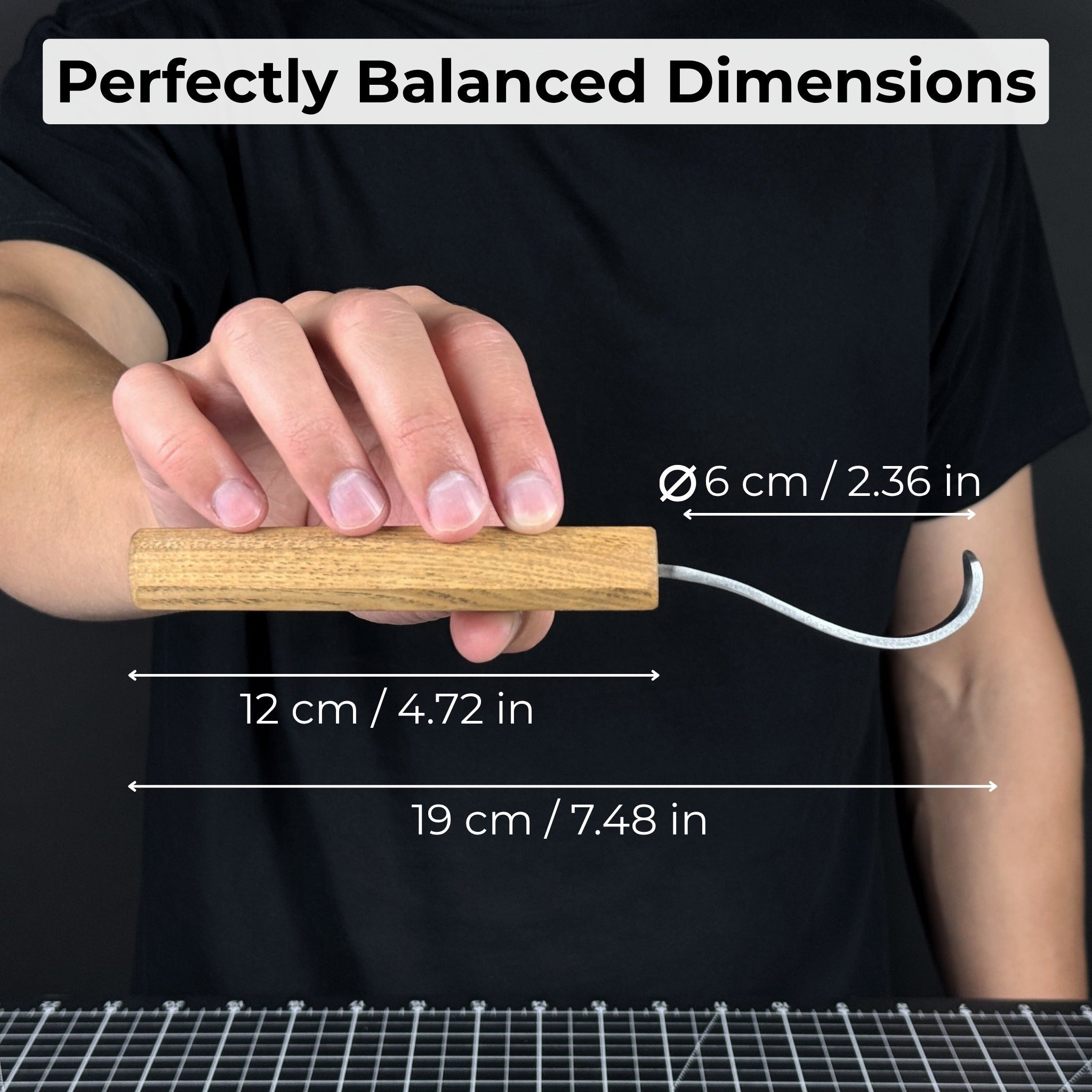 Spoon Carving Hook Knife with Octagonal Handle, 7.5 cm (3 inches), with Leather Sheath - 5