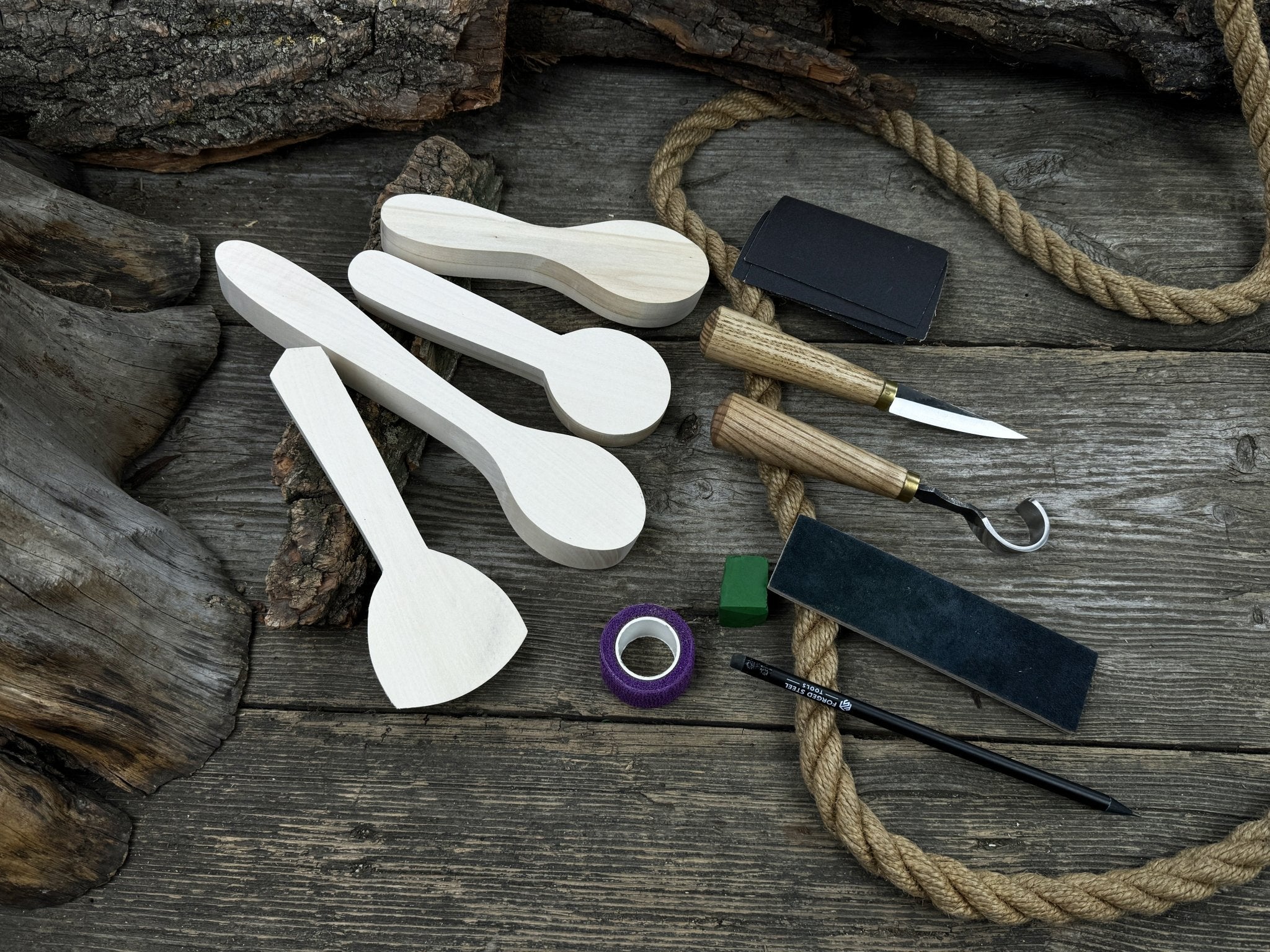 Spoon Carving Kit – Beginner - Friendly Wood Carving Tools & Spoon Blanks - 1