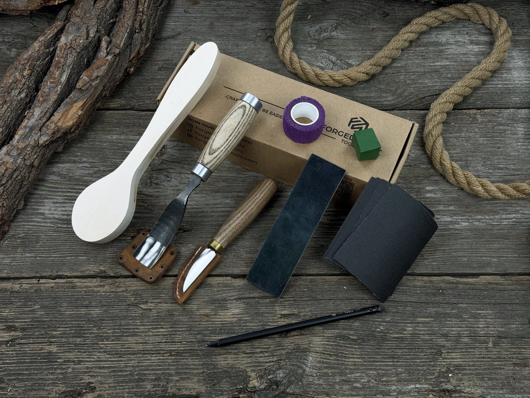 Spoon Carving Kit - Complete Starter Whittling Kit for Beginners Adults, Teens, and Kids - 4