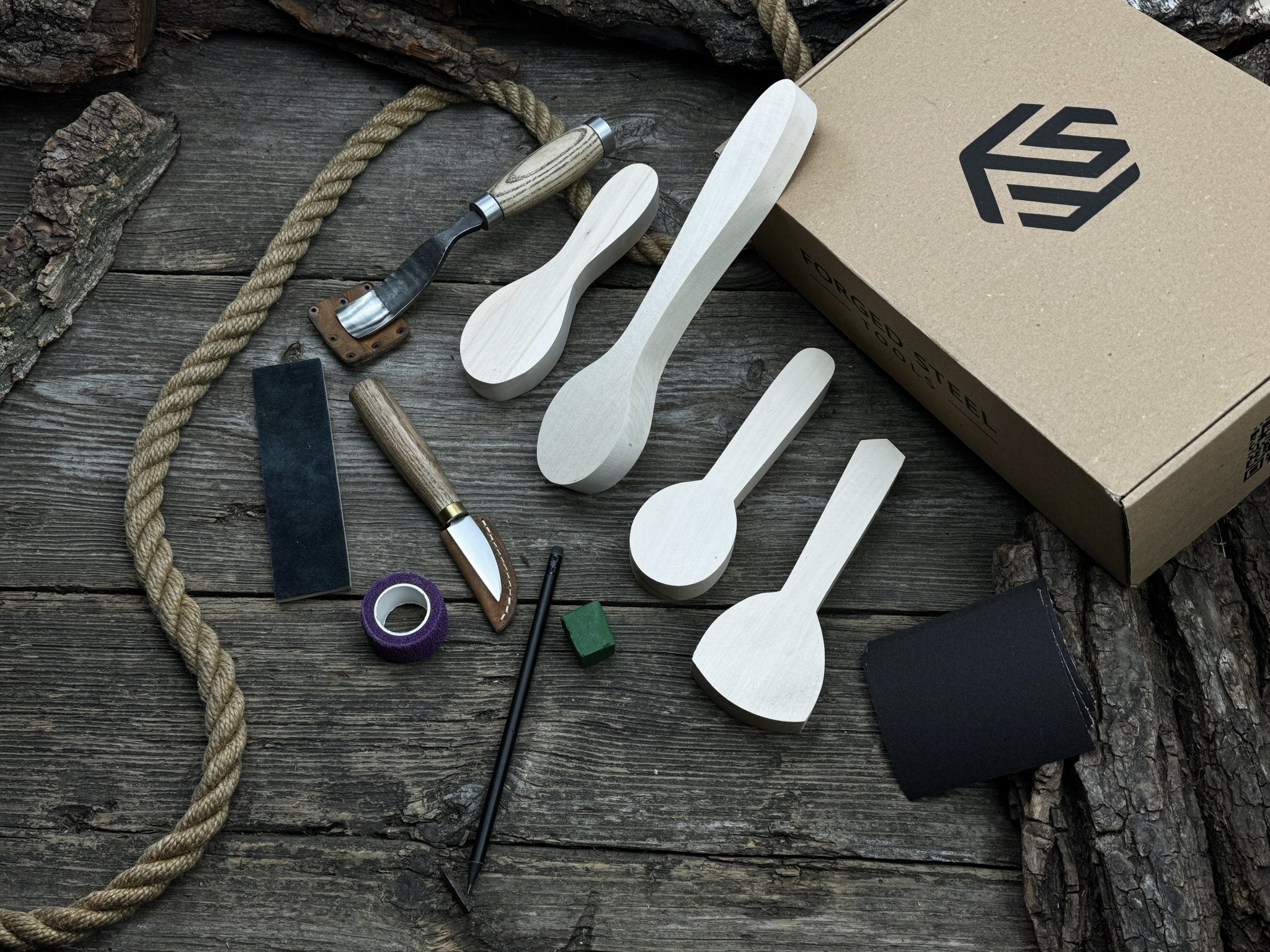 Spoon Carving Kit – DIY Wood Carving Set with Tools & Spoon Blanks for Starters - 1