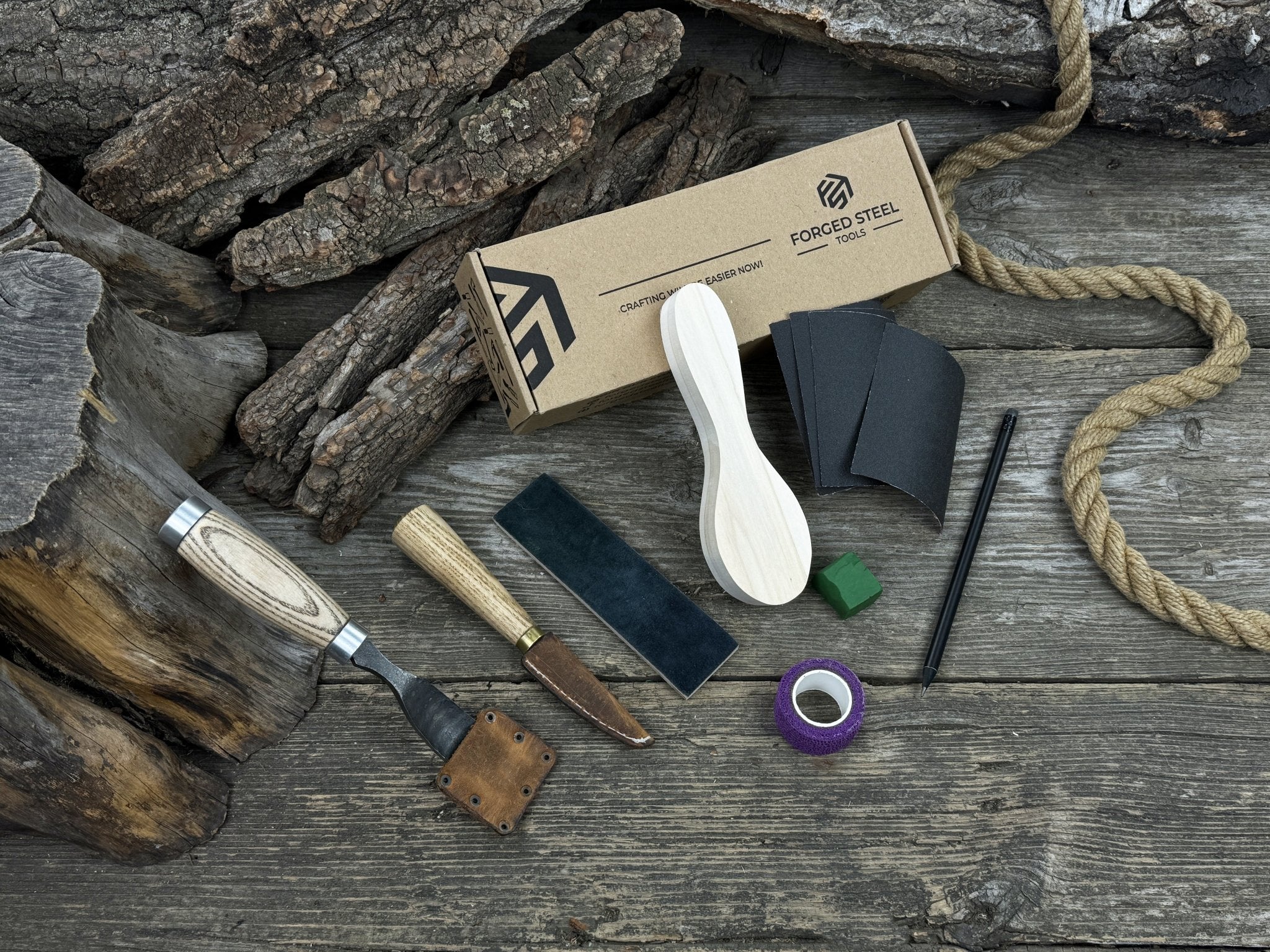 Spoon Carving Kit – Whittling Kit for Beginners with Sharpened Tools & Practice Wood - 3
