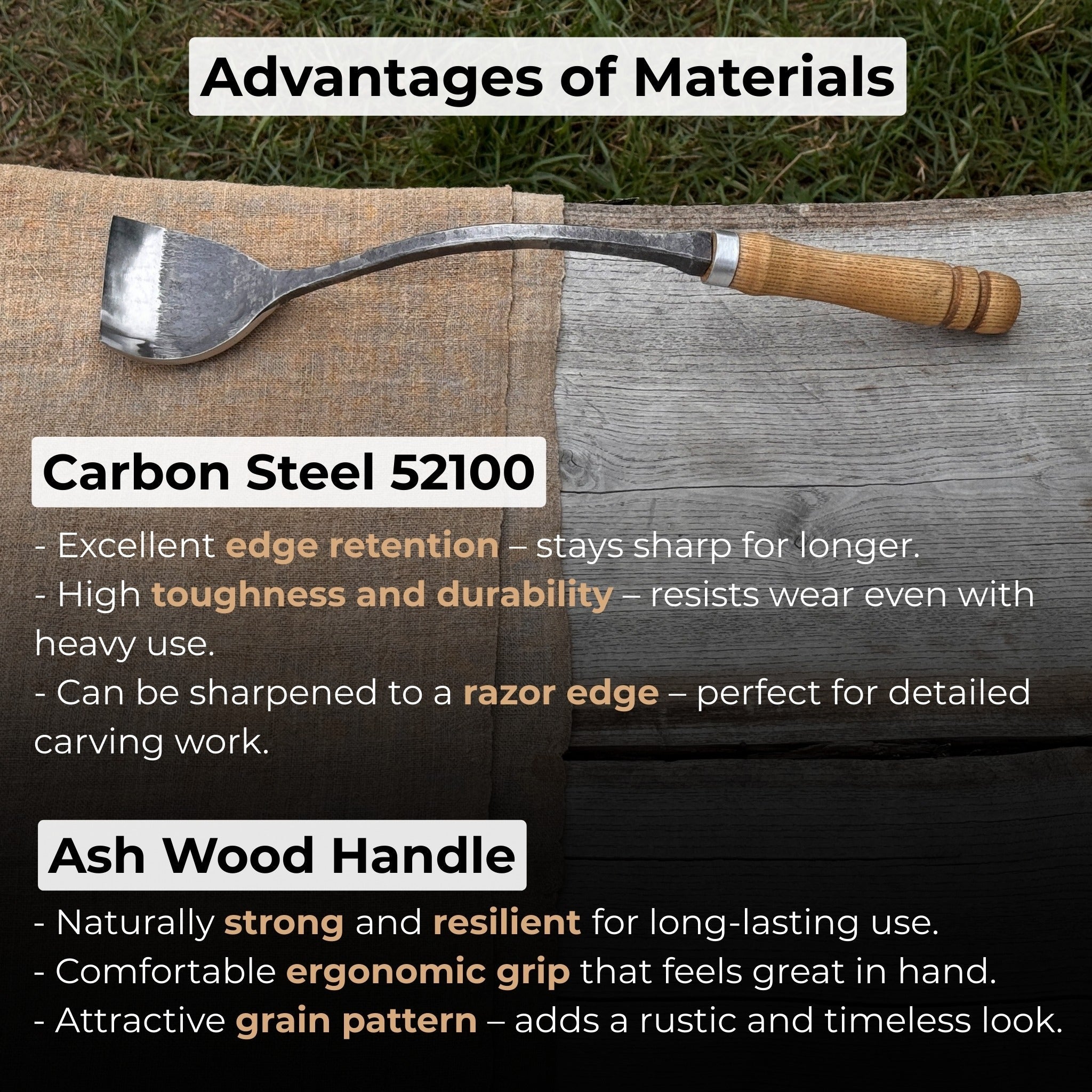 Spoon (Short) Bent Gouge, 50 - 70 mm (2 - 2.8 inches) - 4