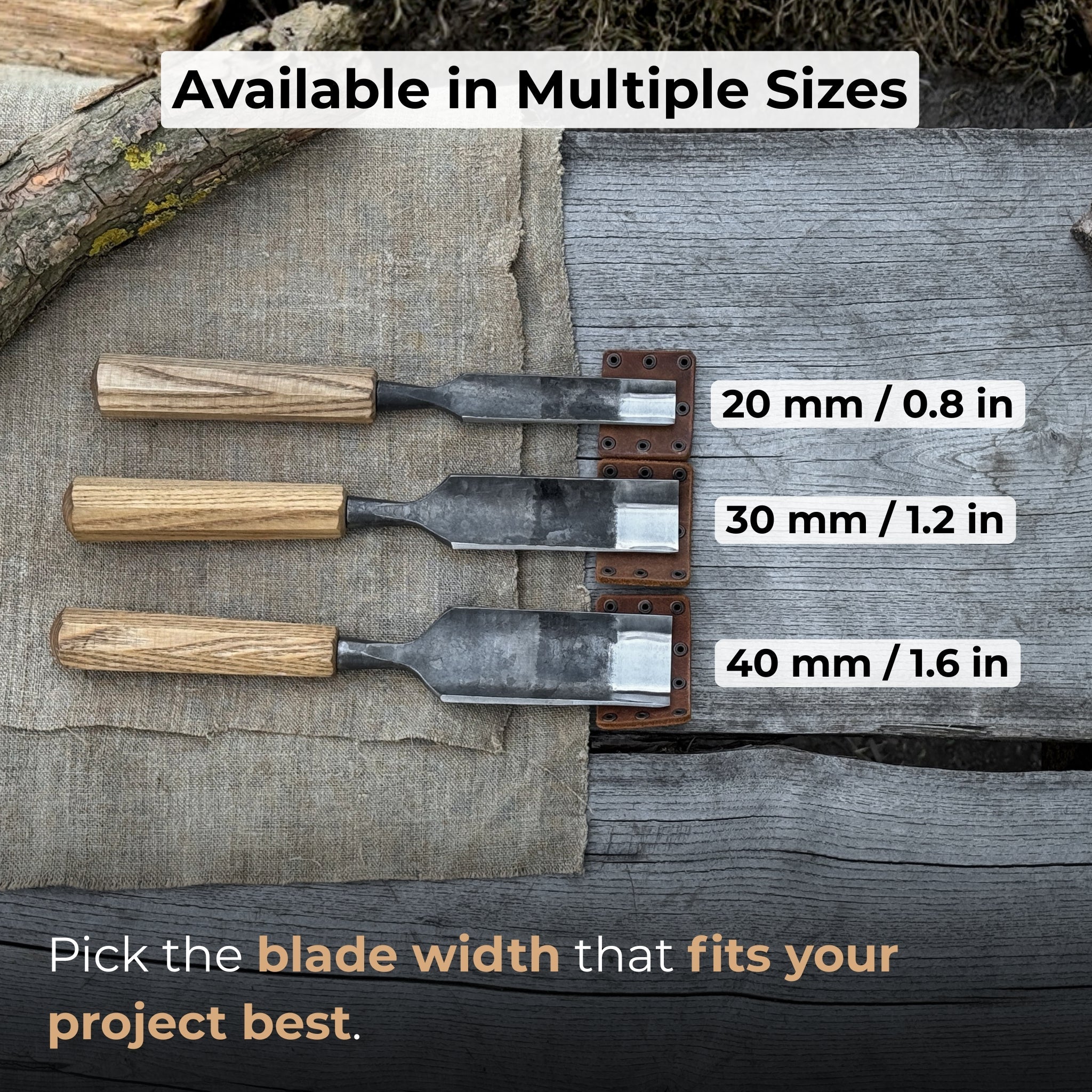 Straight Carving Gouge, 20 - 40 mm (0.8 - 1.6 inches) - 6