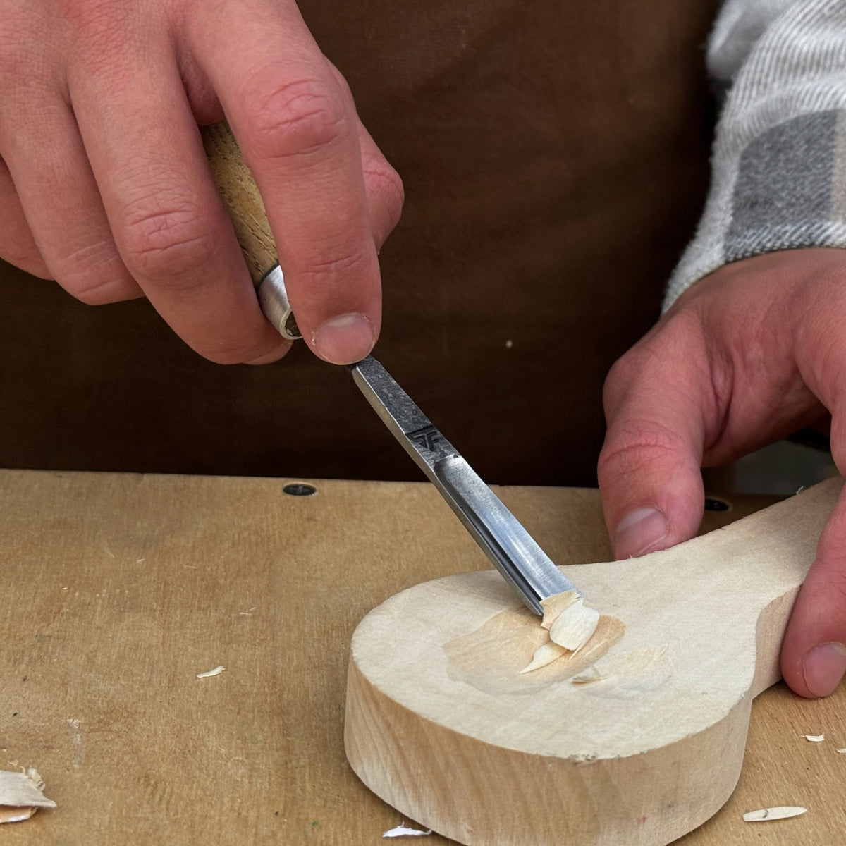 Straight Carving Gouge with Palm Handle, 5-12 mm / 0.20-0.47 in - 6