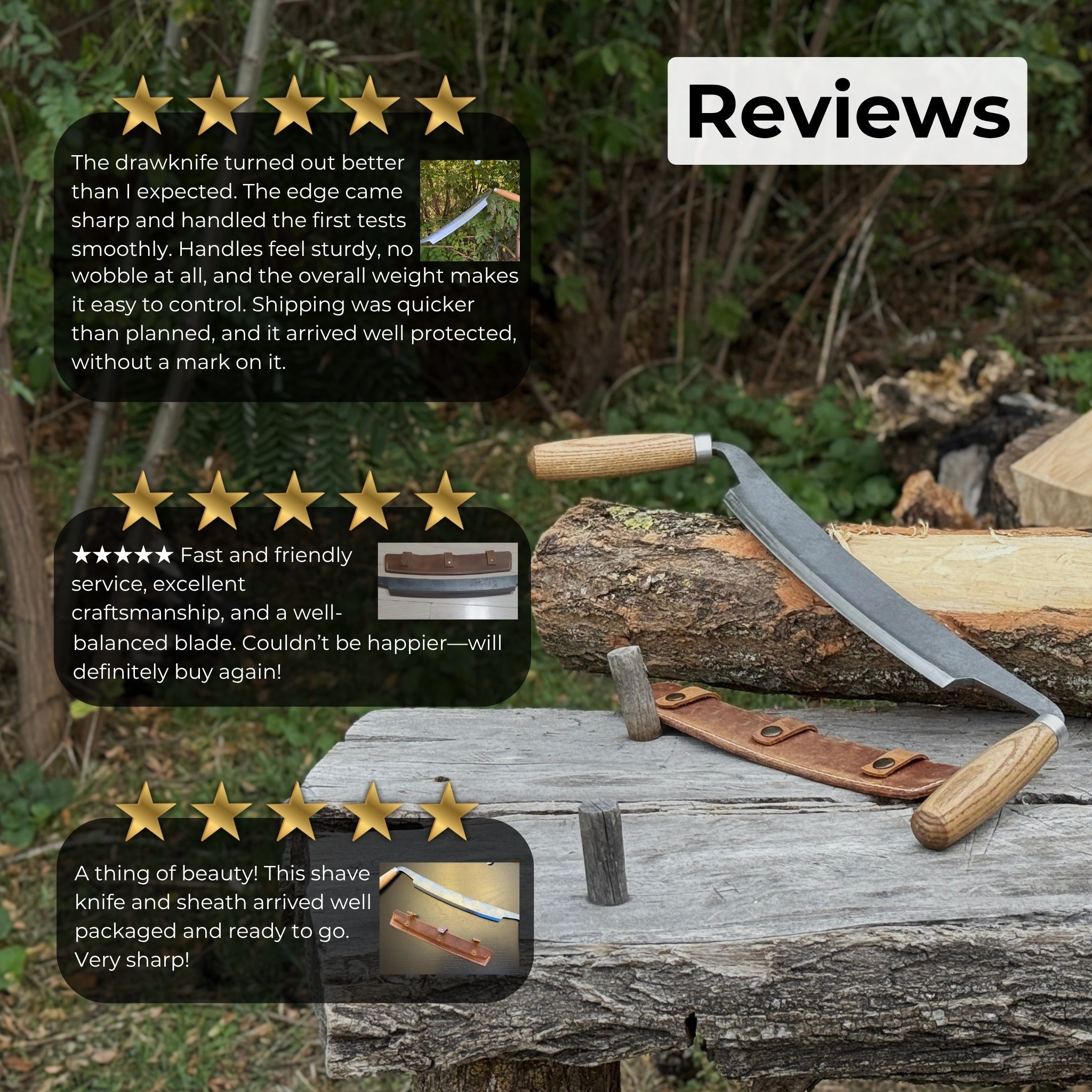 Straight Drawknife, 26 cm (10.2 inches) Cutting Edge - 9