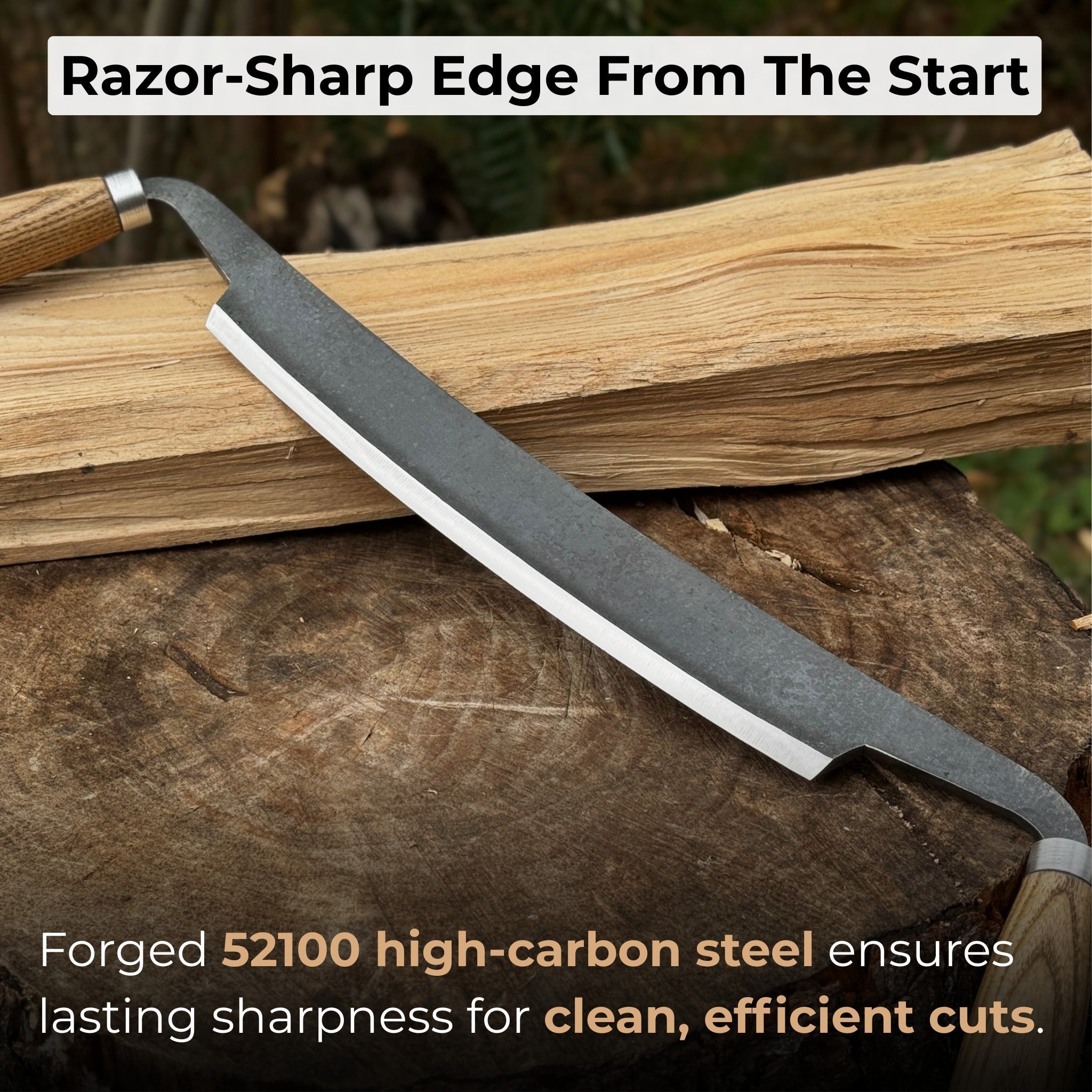 Straight Drawknife, 26 cm (10.2 inches) Cutting Edge - 2