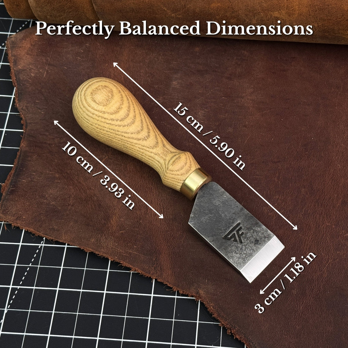 Straight Leather Skiving Knife, 3 cm (1.18 inches) - 3