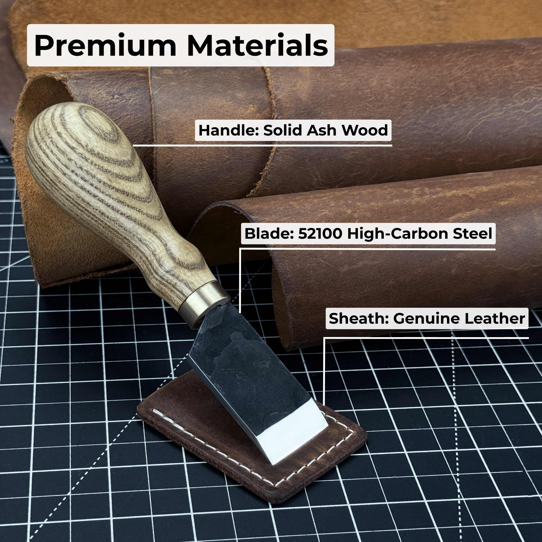 Straight Leather Skiving Knife, 3 cm (1.18 inches) - 7