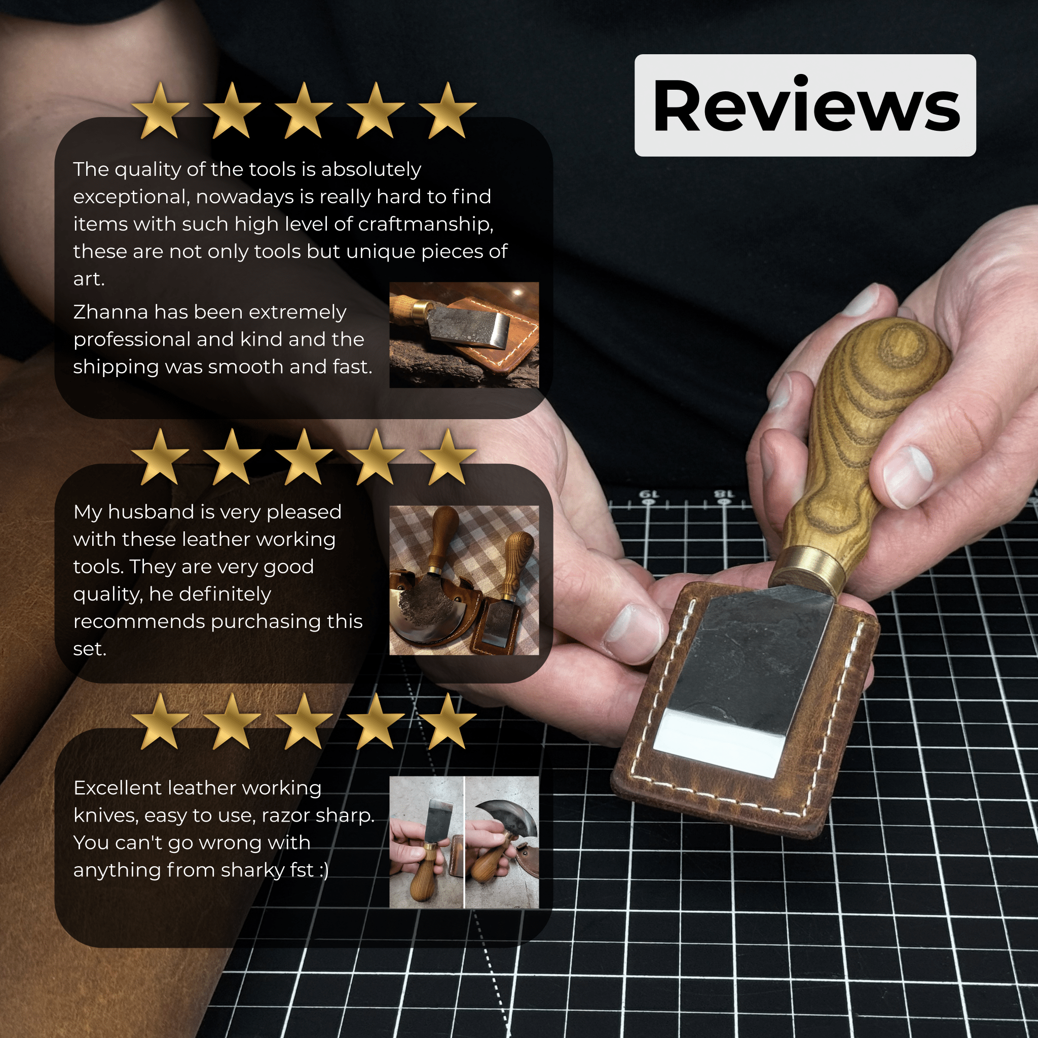 Straight Leather Skiving Knife, 3 cm (1.18 inches) - 9