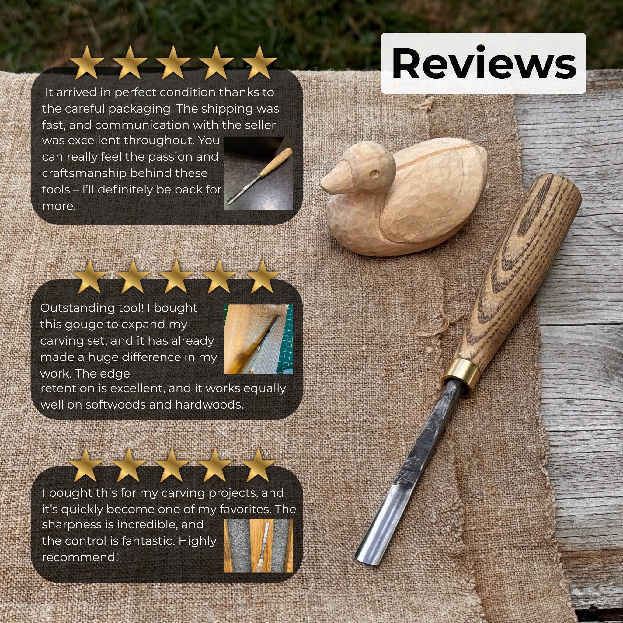 Straight Wood Carving Gouge, 5 - 12 mm (0.20 - 0.47 inches) - 10