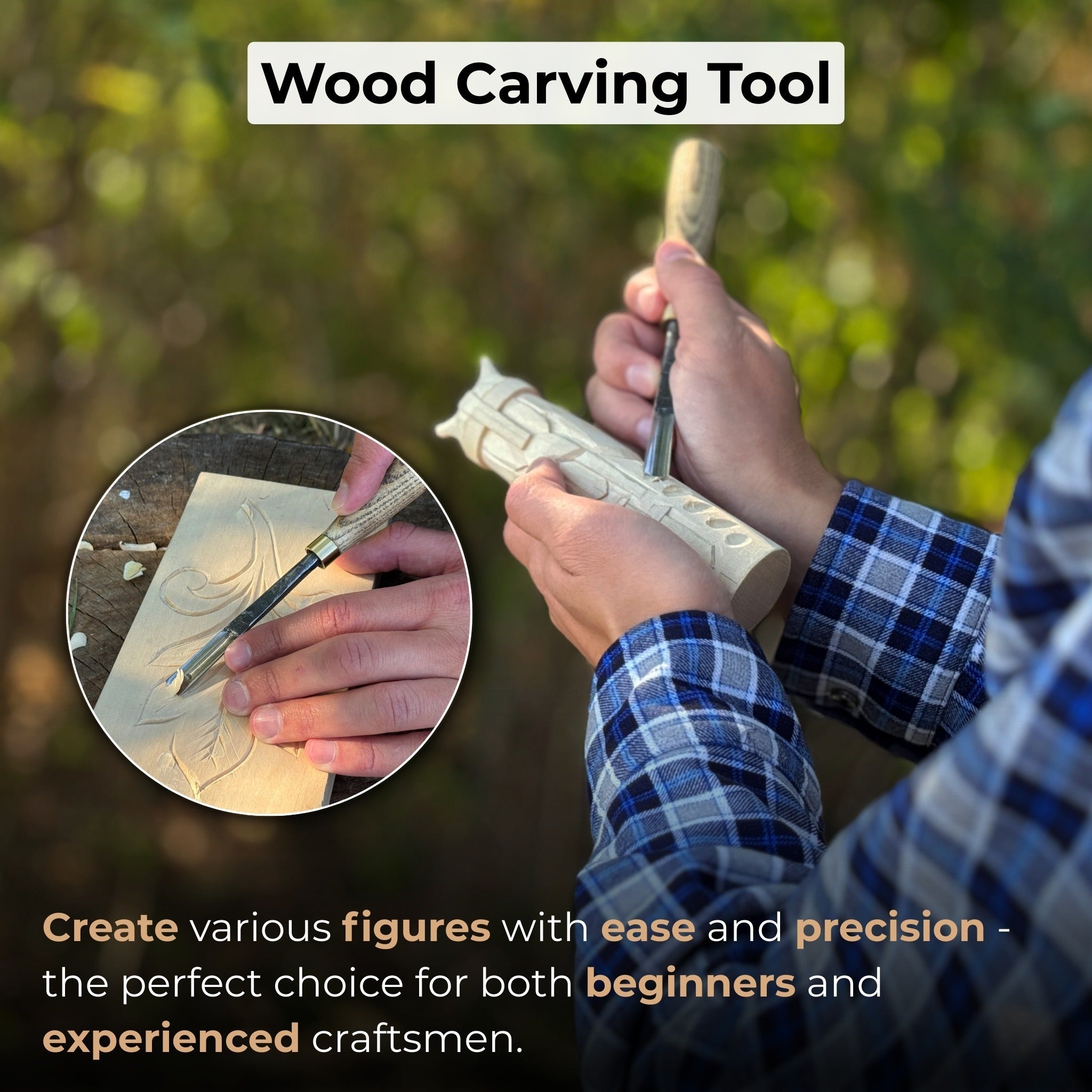 Straight Wood Carving Gouge, 5 - 12 mm (0.20 - 0.47 inches) - 8