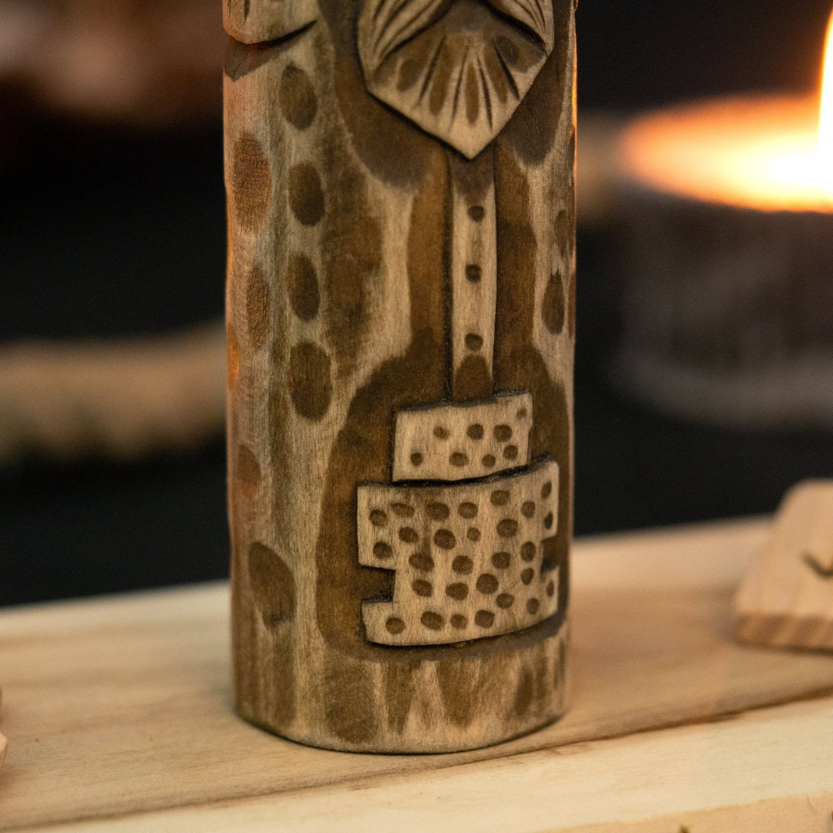 Thor Wooden Figurine – 14 cm (5.7 inches) Hand-Carved Norse God of Thunder and Strength - 8