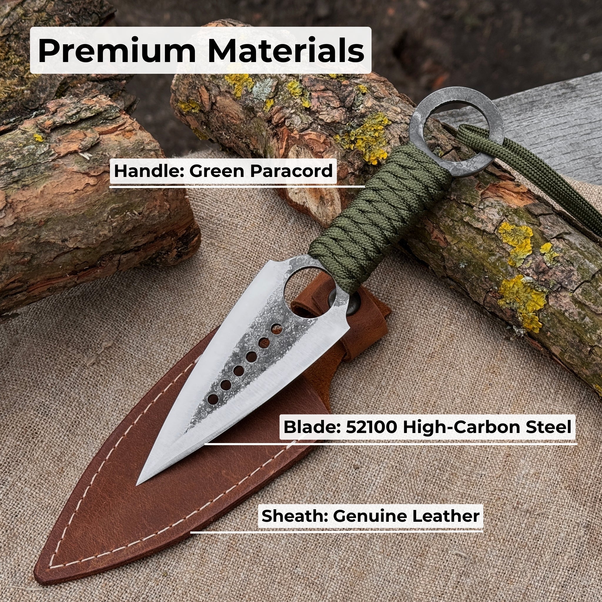 Throwing Knife with Leather Sheath, 19 cm (7.48 inches) - 7