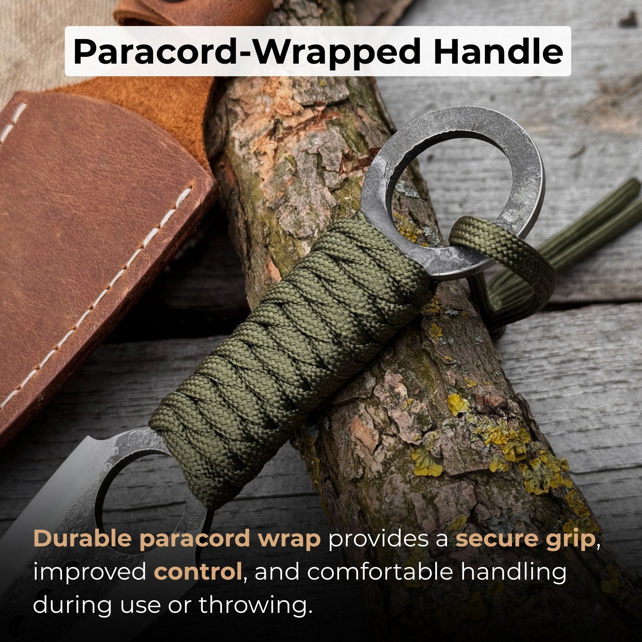 Throwing Knife with Leather Sheath, 19 cm (7.48 inches) - 3