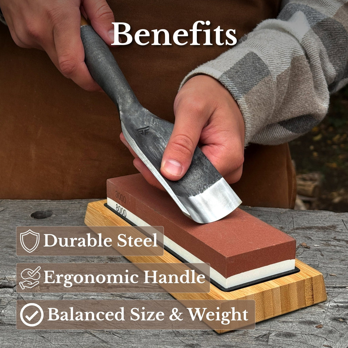 Timber Framing Rounded Chisel, 20 - 100 mm (0.8 - 3.9 inches) - 8