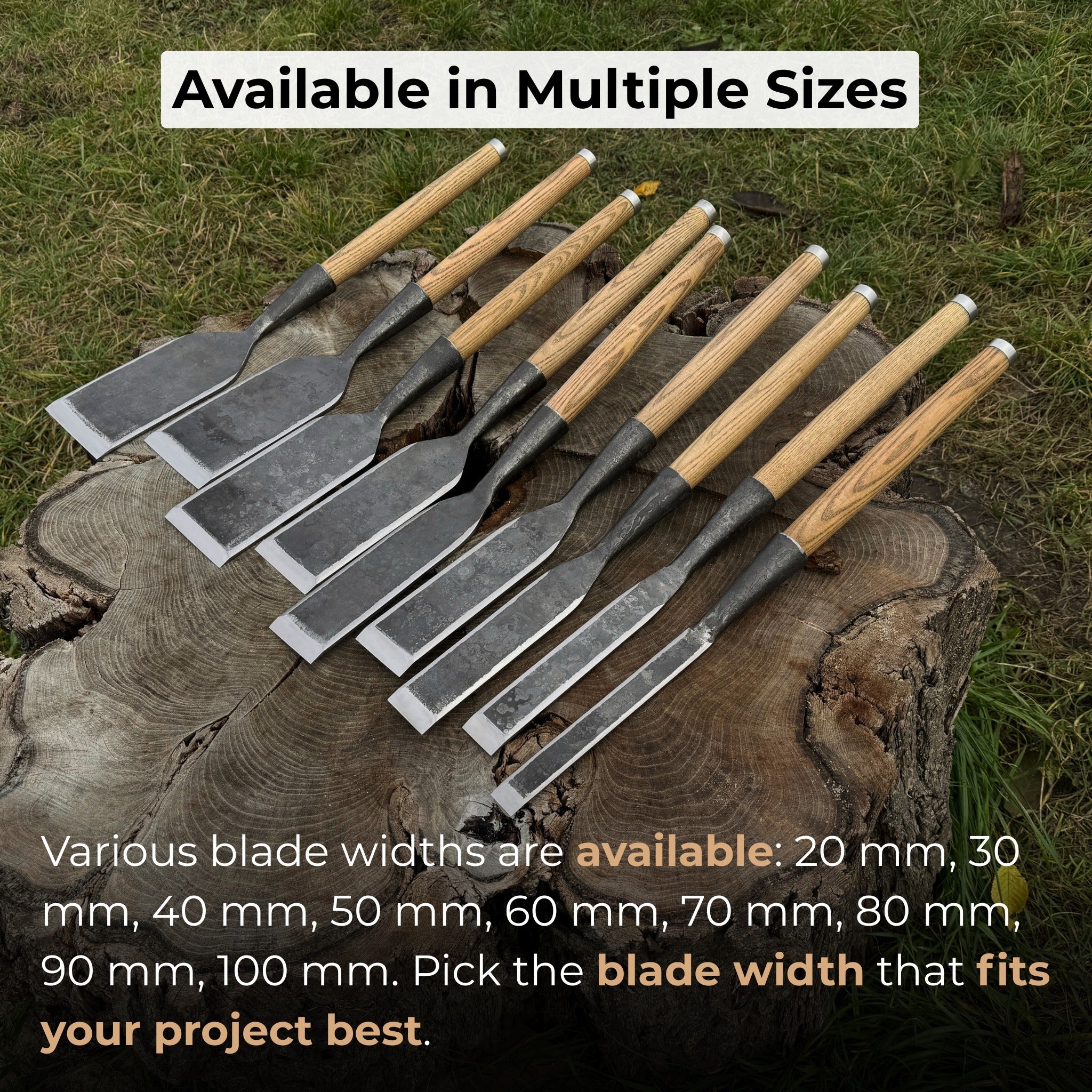 Timber Slick Chisel for Woodworking – 20 to 100 mm (0.8–3.9 Inches) - 6