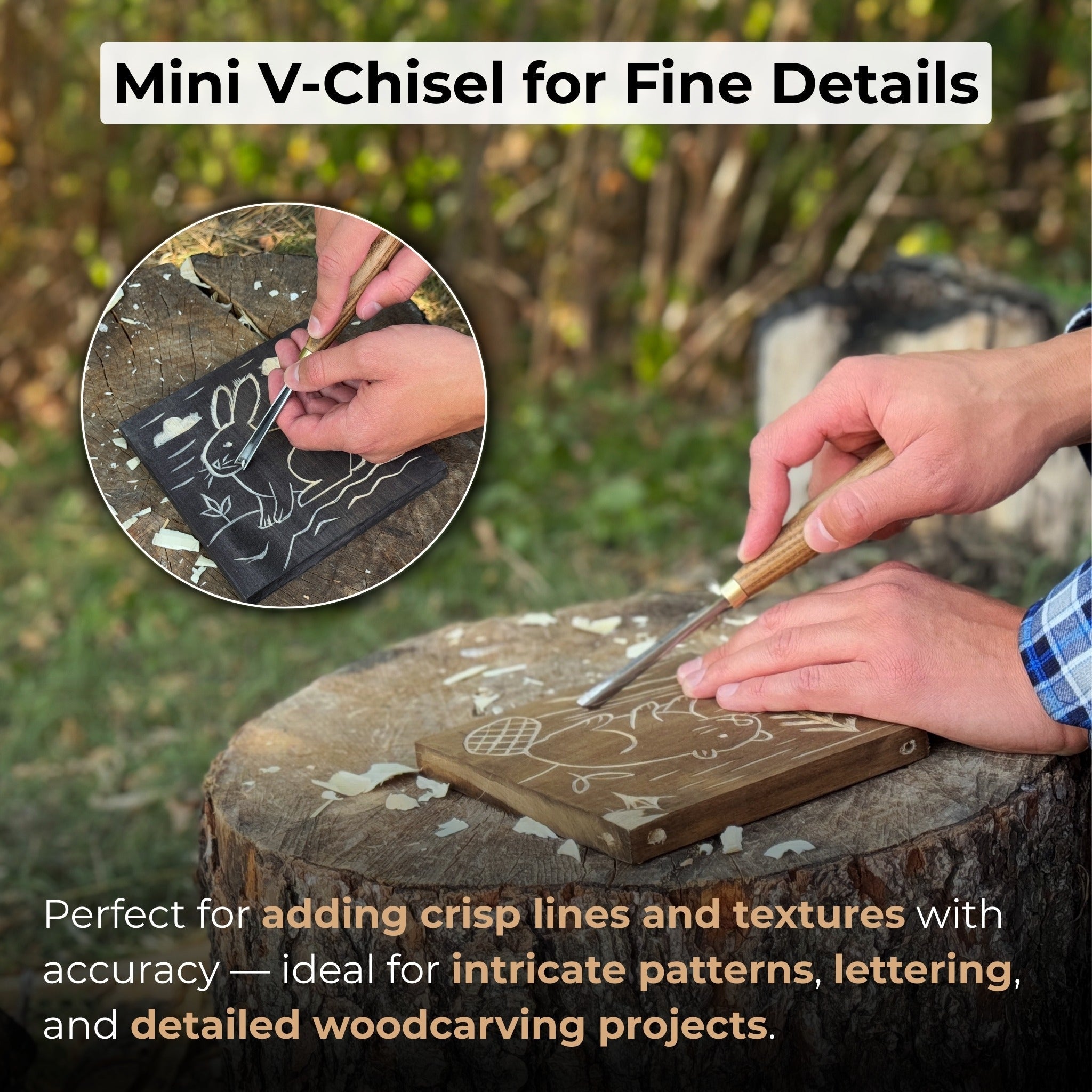 V - Parting Chisel 60 Degree, blade 6 mm (0.24 inches) - 8